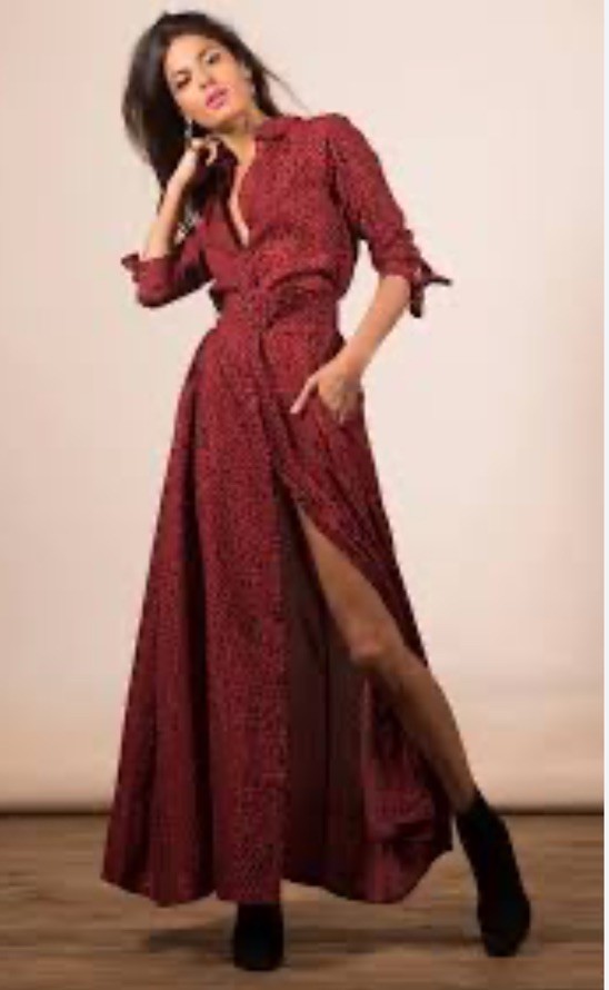 Dove Dancing Leopard Red/Black Animal Print Long Shirt Dress Size 10 RRP £40