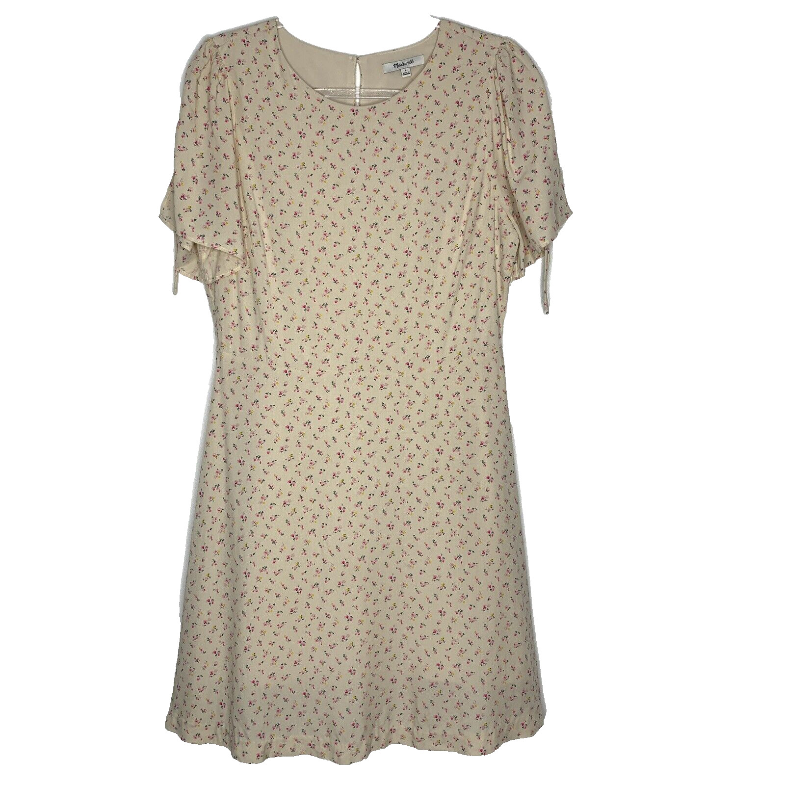 New Madewell Knee Length Dress Womens 6 Cream Floral Retro in Dutch Dandelions