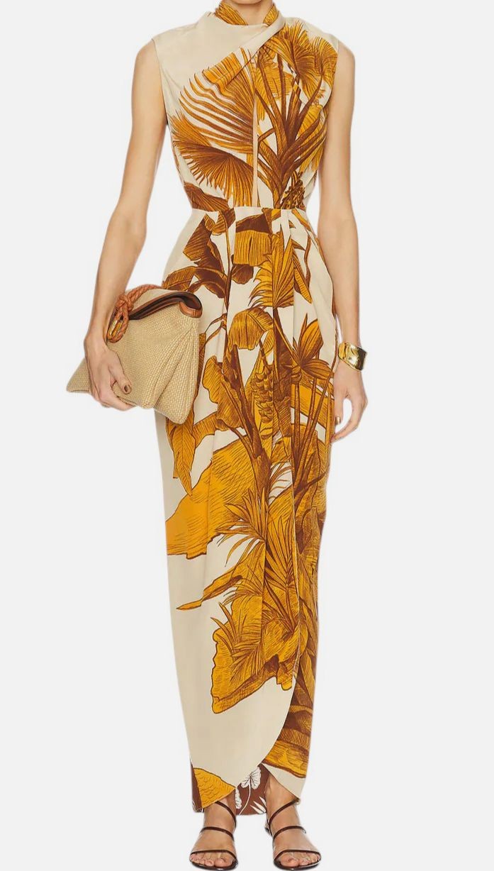 Johanna Ortiz Women’s Beige Sailing Sunset Ankle Dress Size 4