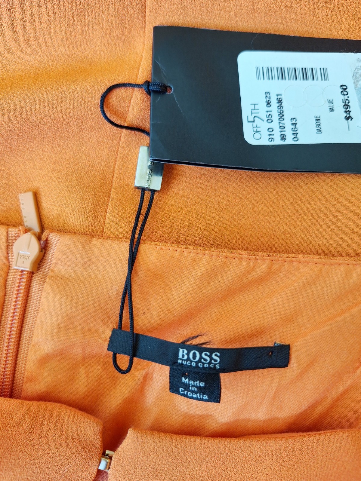 Hugo Boss NWT Orange Sheath Dress Keyhole Neck Designer Shift Dress Size 6