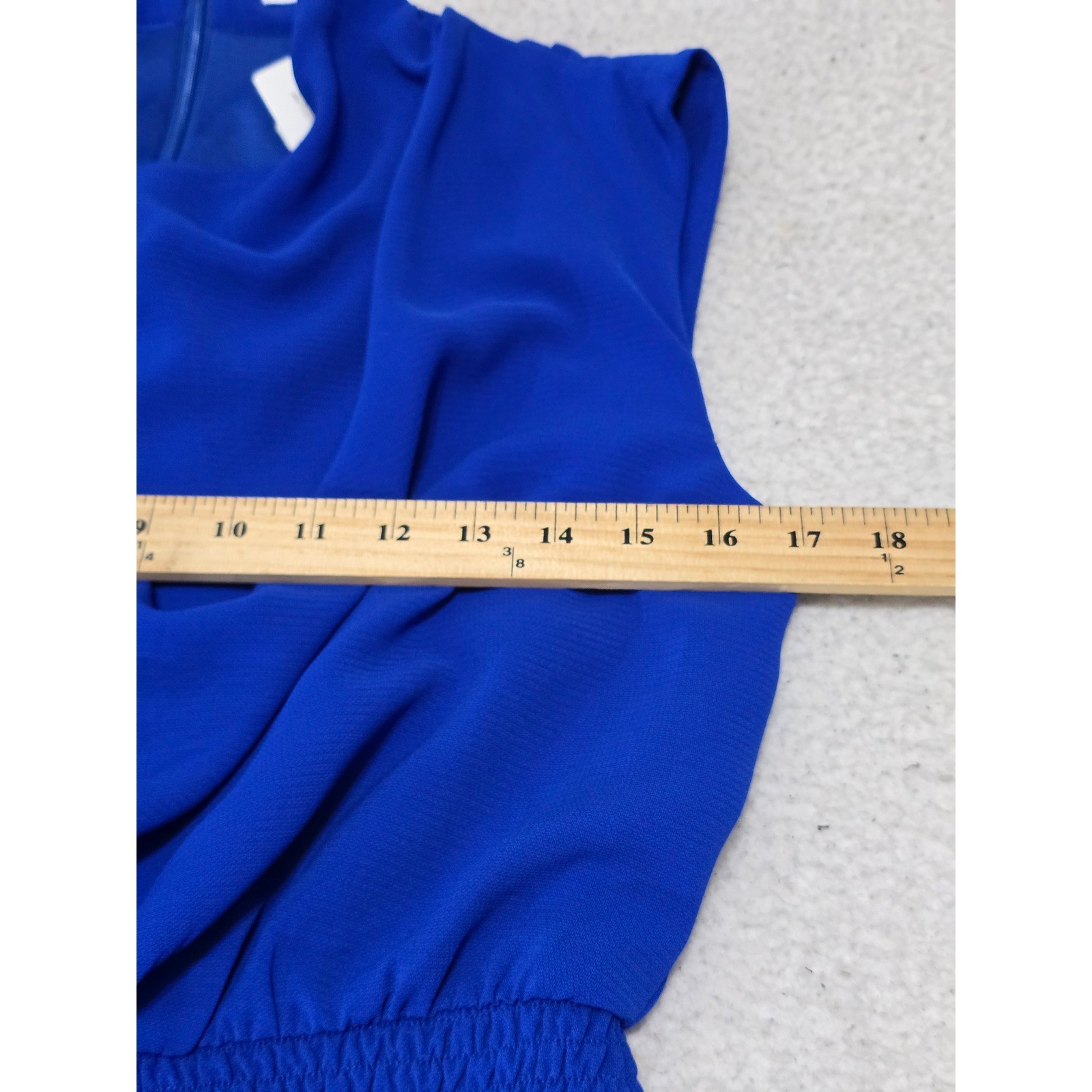 TCEC Royal Blue Cowl Neck Smocked Waist Tiered Ruffle Mini Dress Small NWT