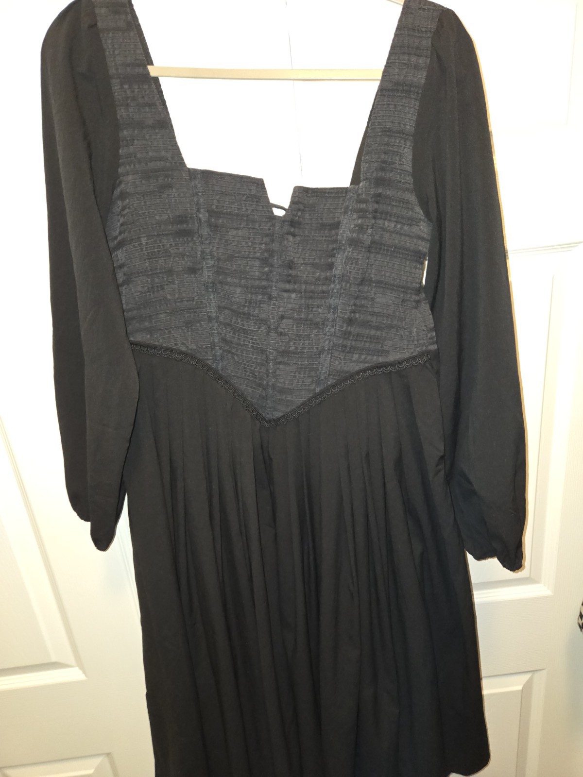 Disturbia Long Sleeve Mina Corset Midi Dress BLACK size 6 US size 10 UK New
