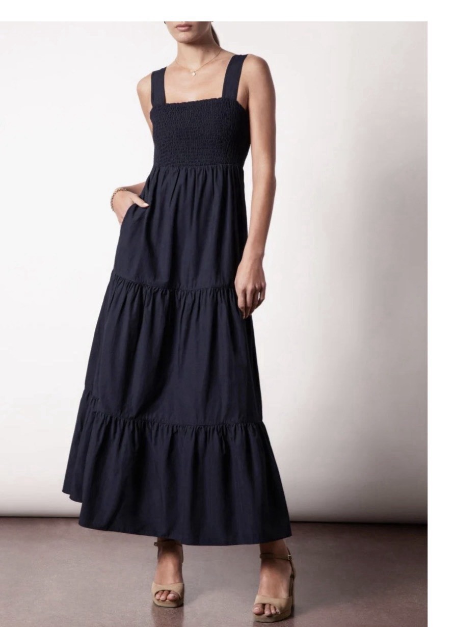NWT Brochu Walker The Kim Dress PREMIUM TOUCH FABRIC size L navy dress