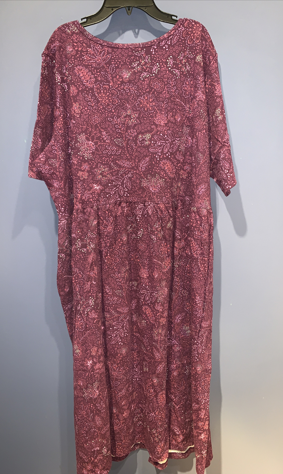 Size 22/24 1X Purple Button Front House Dress With Pockets Woman Within