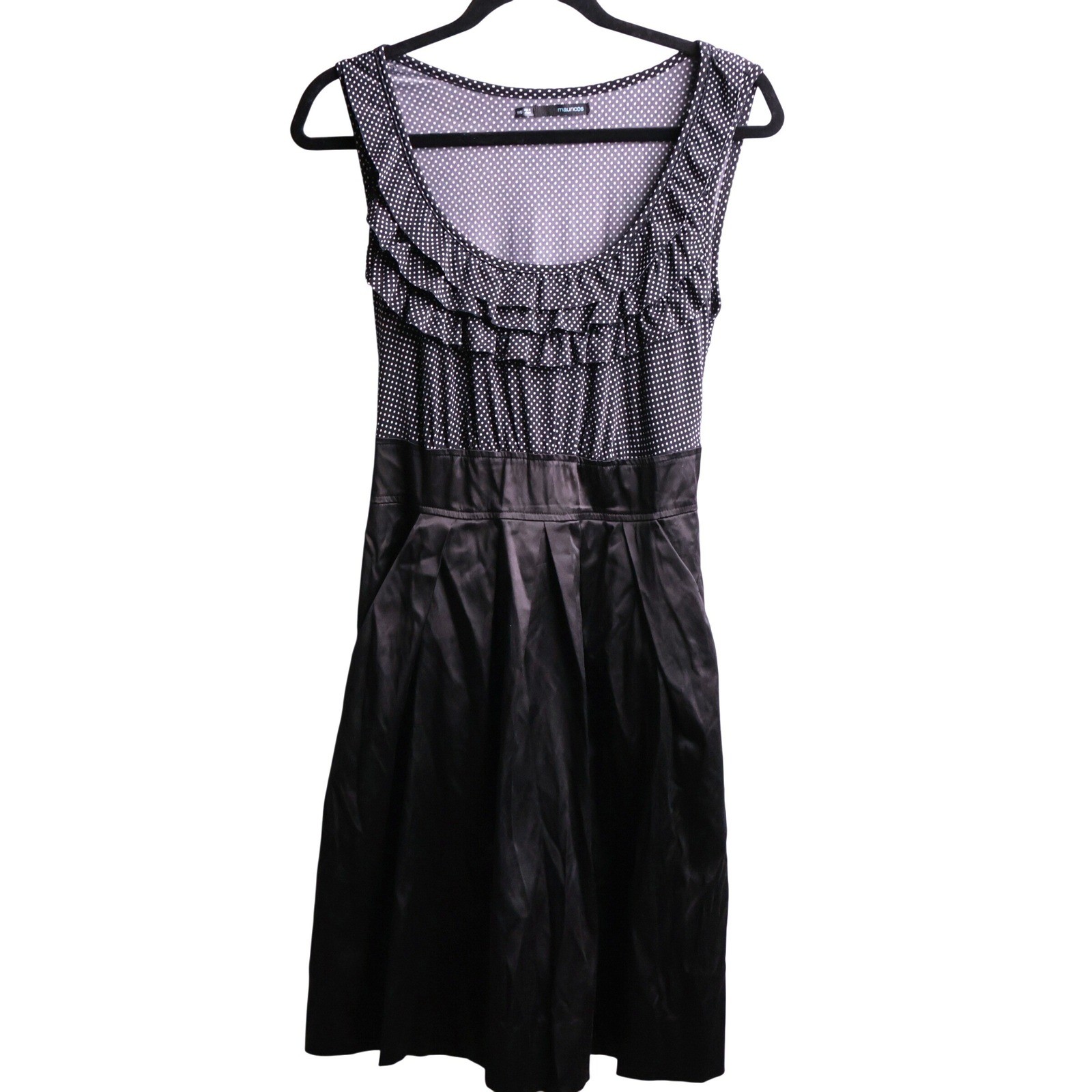 Maurices Polka Dot Ruffle Babydoll Dress Black White 11/12 Rockabilly Whimsigoth