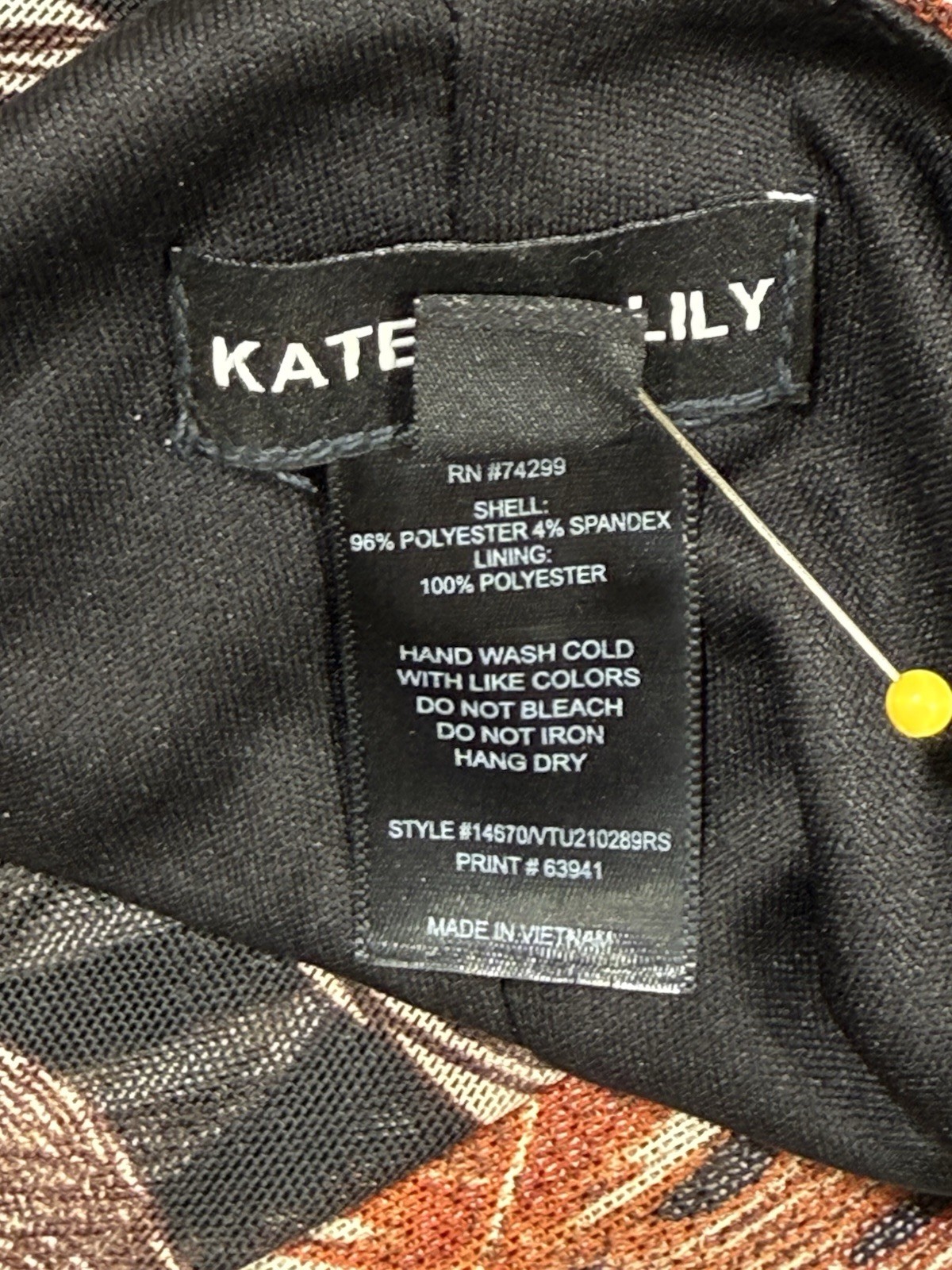 Kate & Lily 12 Black Rust Orange Long Sleeve Smocked Waist V-Neck Maxi Dress EUC