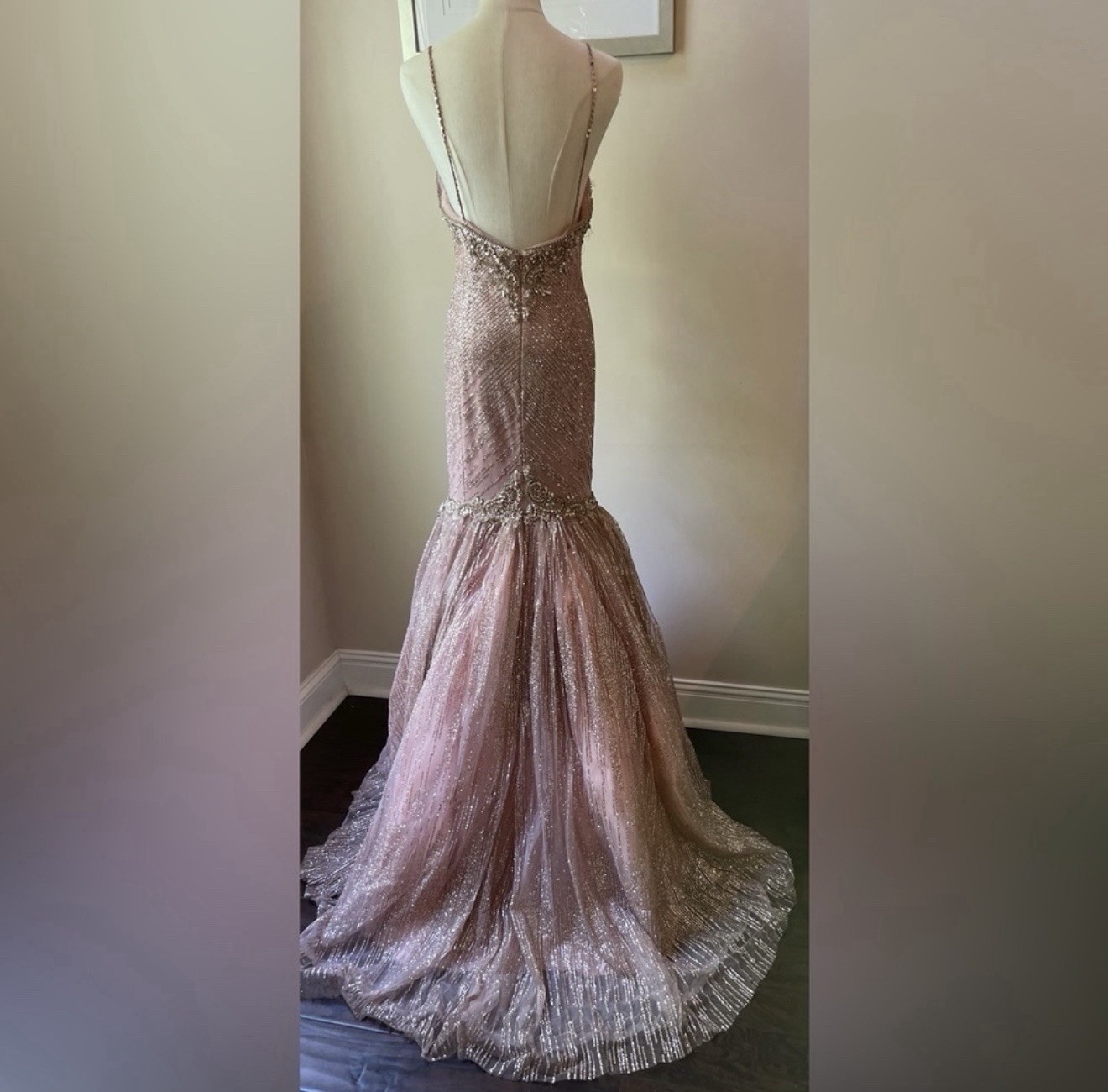 Dancing Queen Rose Gold Sequin Mermaid Prom Dress