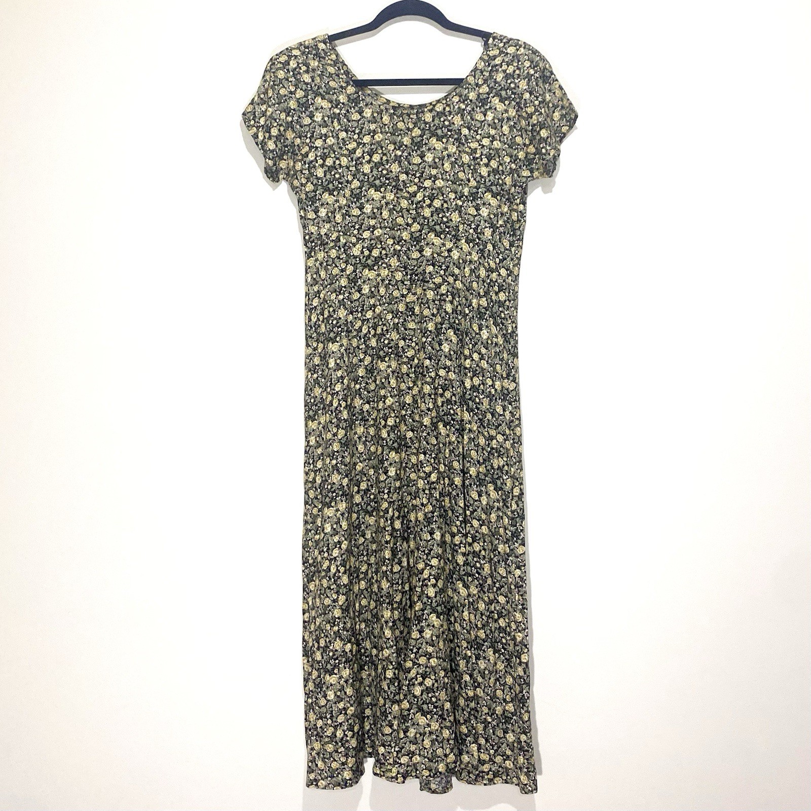 True Vintage 70s/80s All That Jazz Floral Maxi Dress W/ Cinch Clip Large Prairie