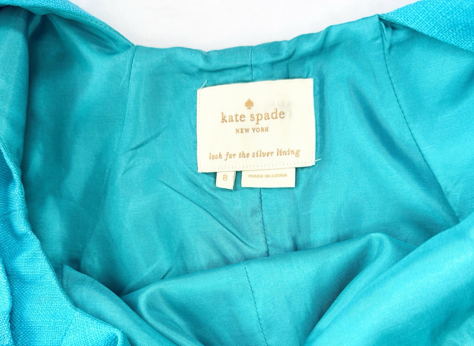 Kate Spade New York Turquoise Blue Notch Neck Fit & Flare A Line Dress Size 8