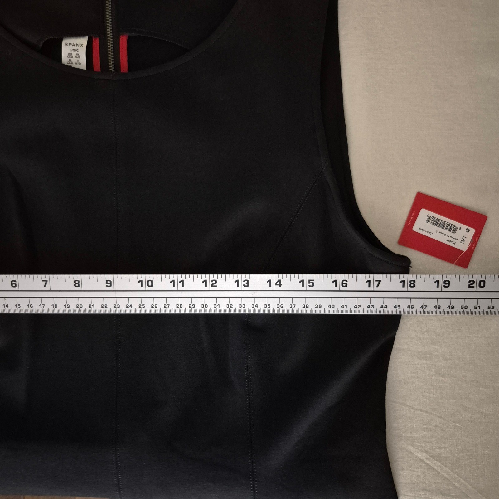 Spanx The Perfect Fit & Flare Dress Classic Black Sleeveless Pockets Large Ponte