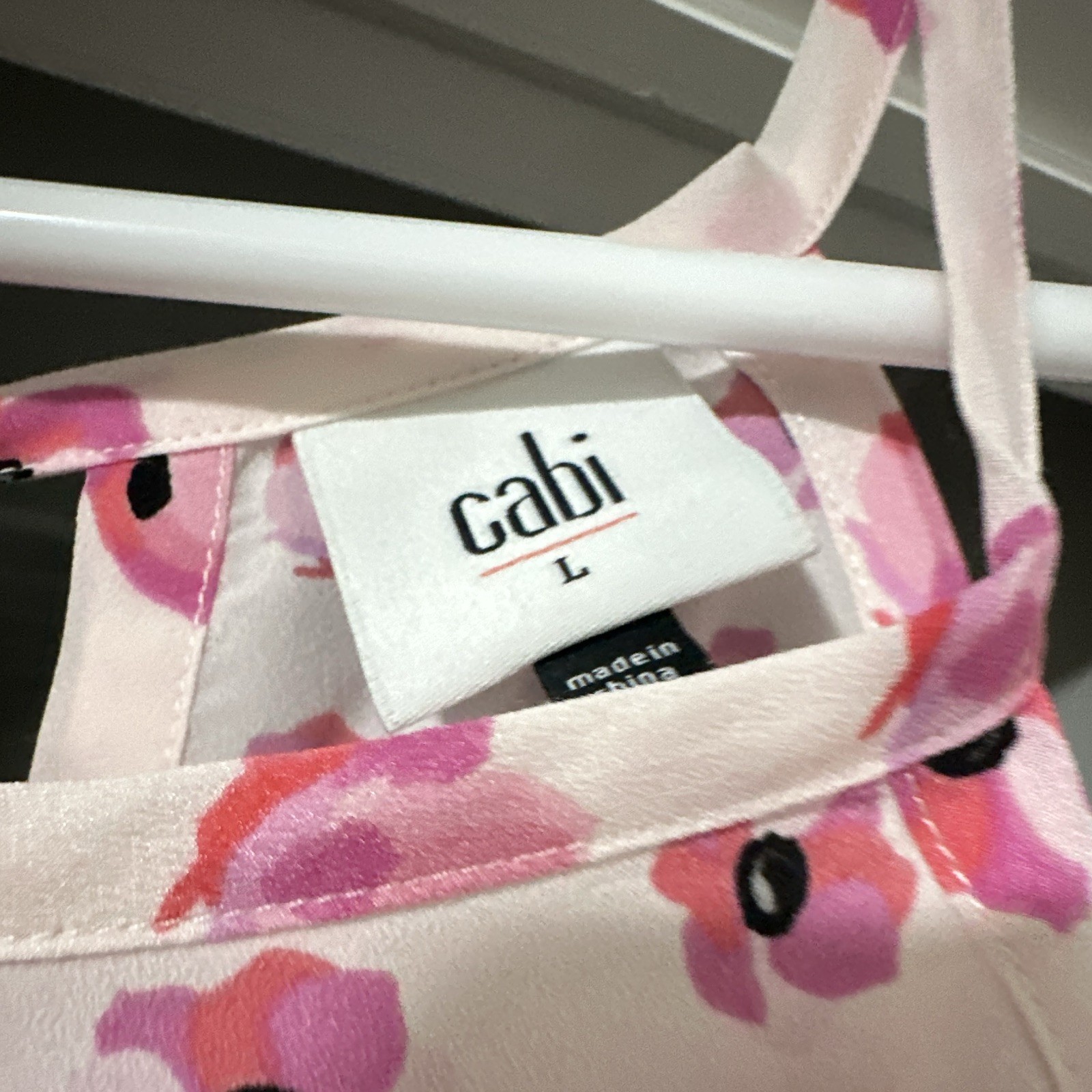 Cabi Pink/White/Black Floral Sleeveless Round Neck Mini Tank Dress L