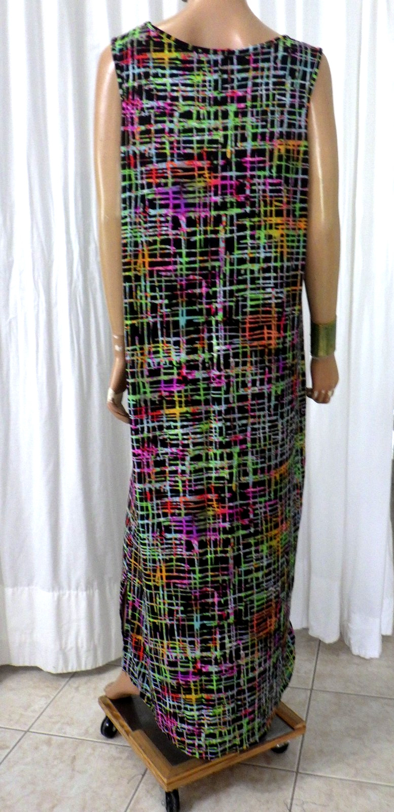 NWT ROUGE SIZE 4X STRETCH KNIT MULTICOLOR SHEATH MAXI Dress BUST 52″ NIP