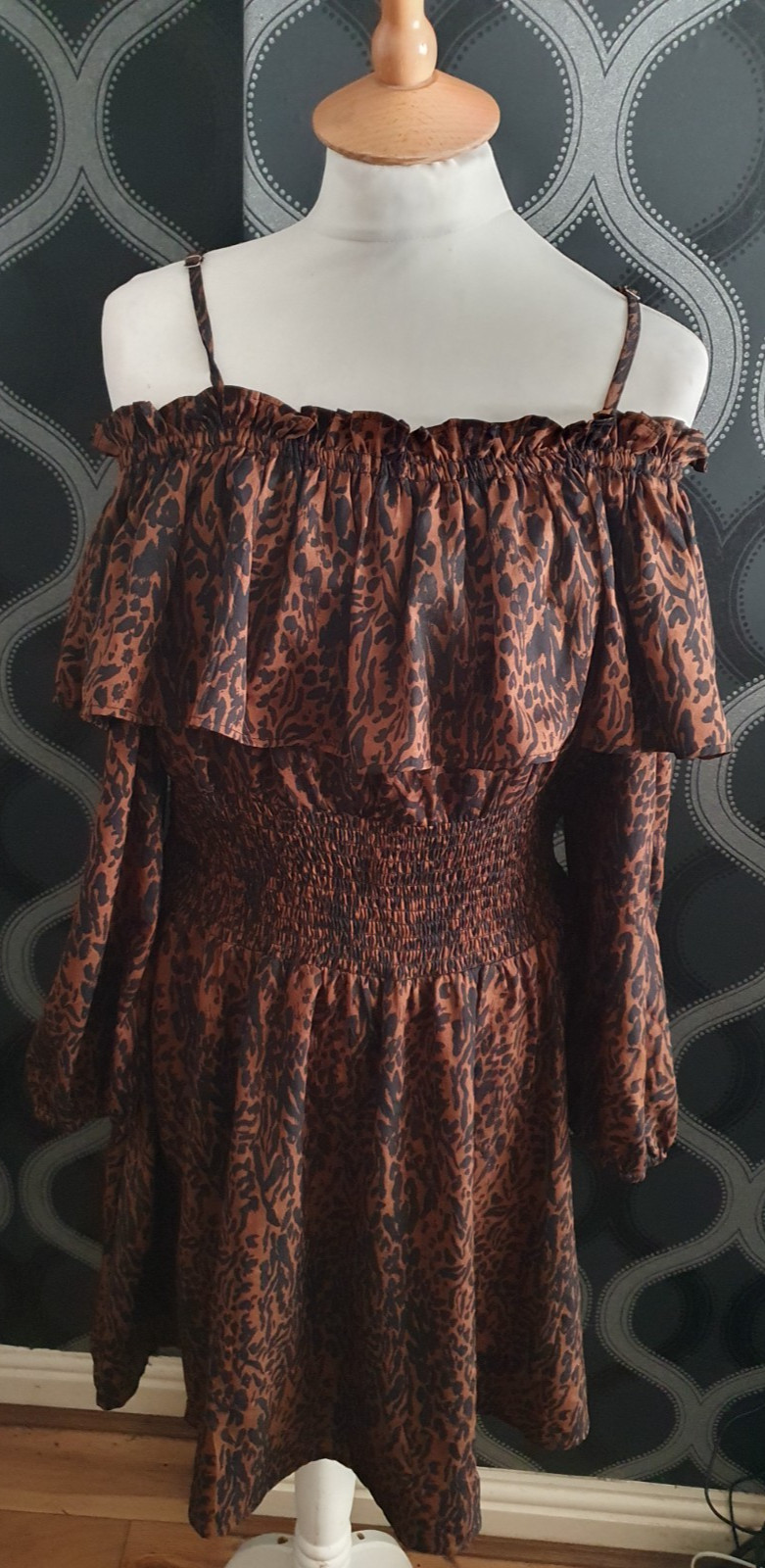 Pep & Co Brown & Black Animal Print Dress Size 16