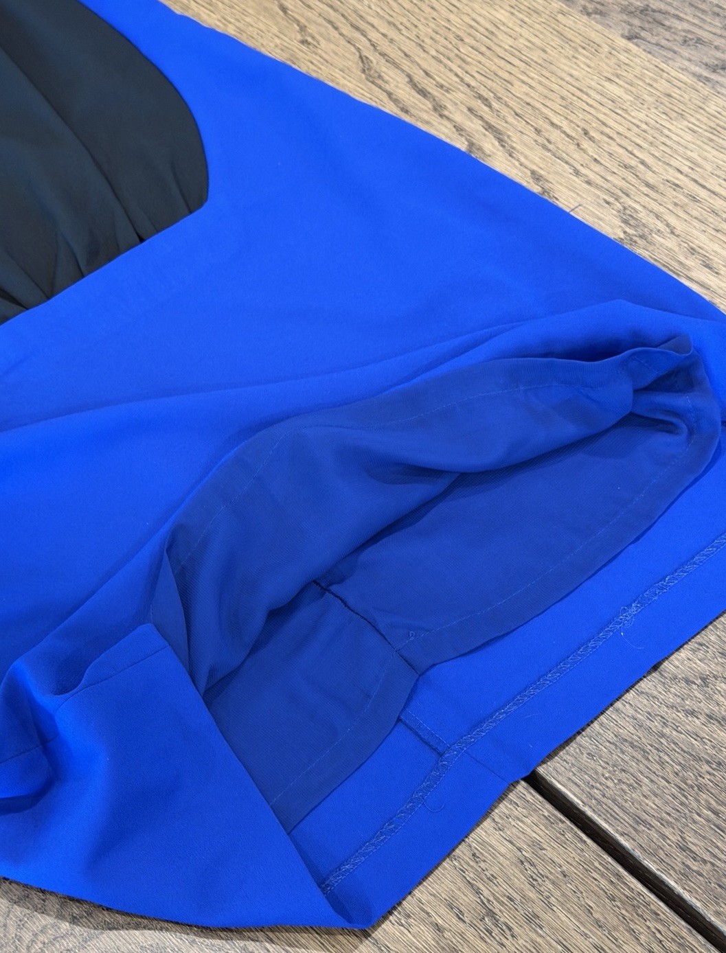 CELINE Silk Color Block Minimalist Shift Dress Women’s M Blue Black Sleeveless