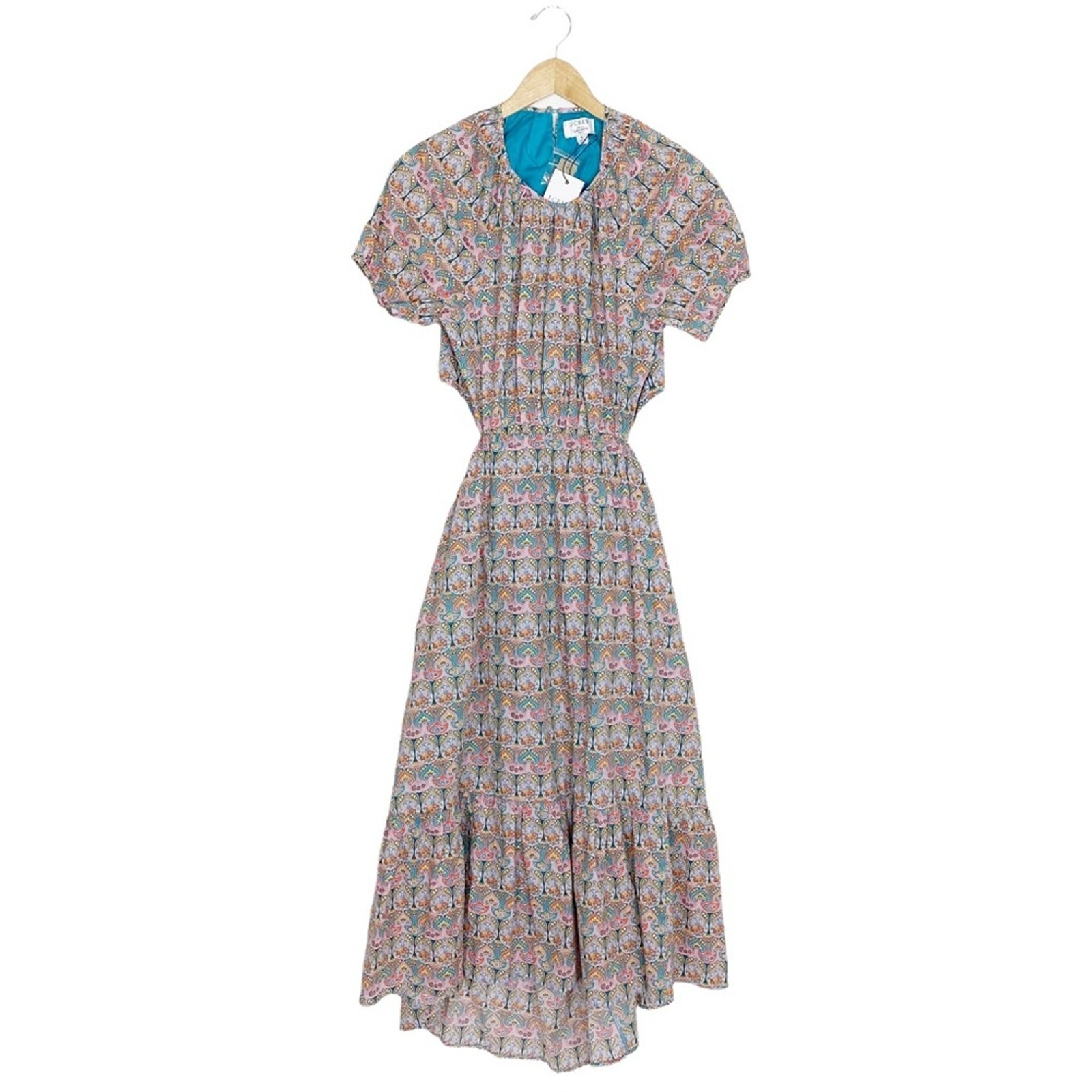 J. CREW Side Cutout Organic Cotton Midi Dress Liberty Giorgia Duke Print Size 8