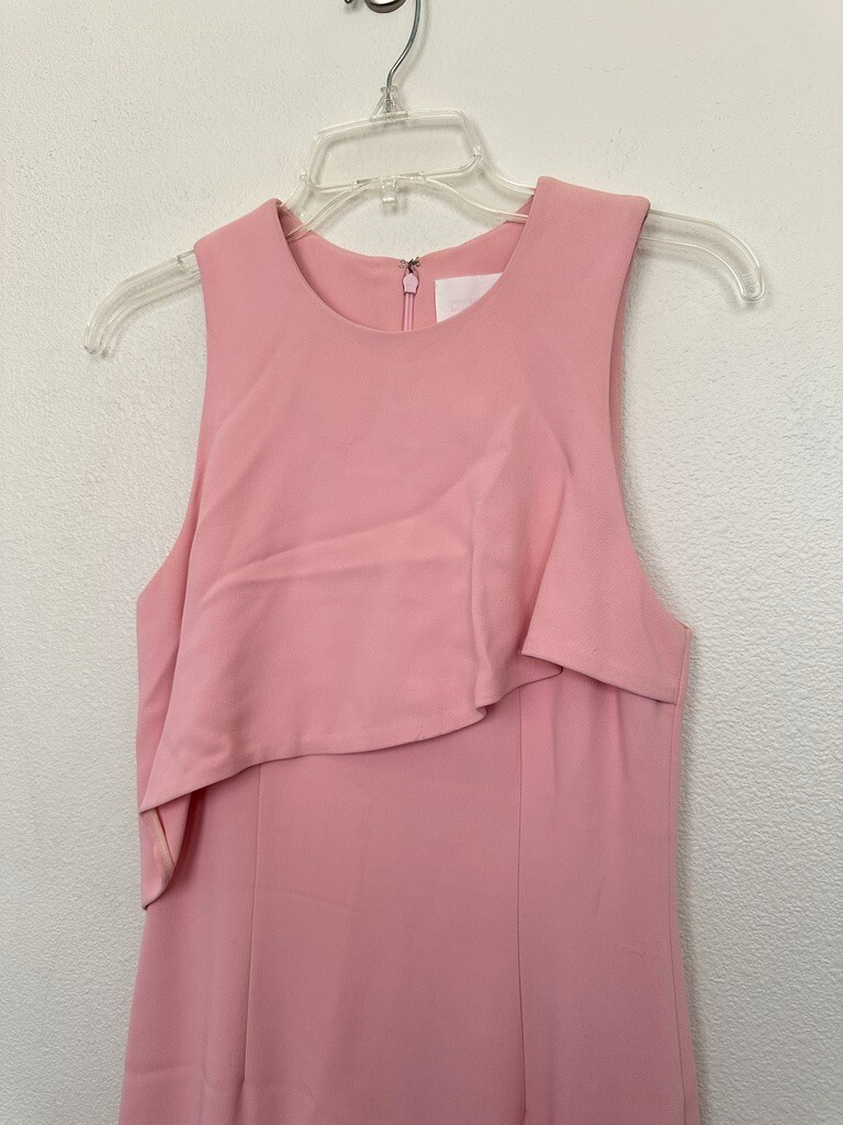 Cushnie Et Ochs Layered Ruffle Sheath Dress Pink Midi Sleeveless Women’s Size 6