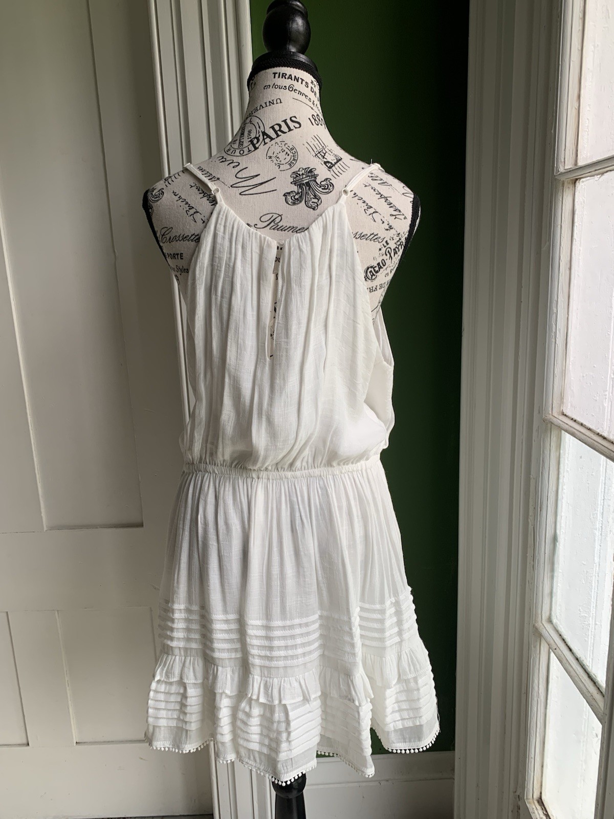 Mustard Seed White Blouson Ruffled Soft Cottagecore Dress Size Large