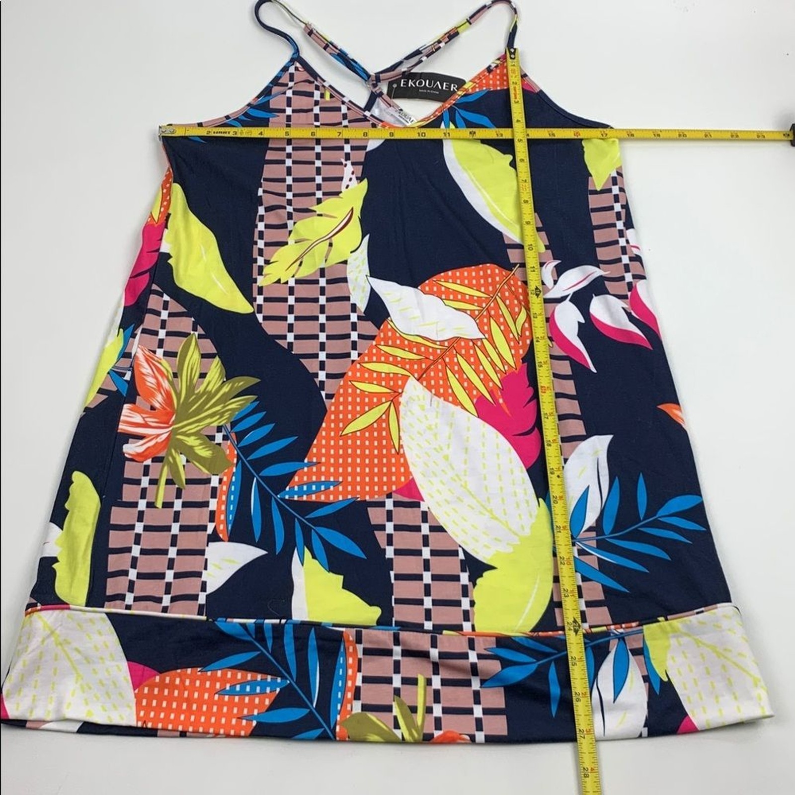 Ekouaer Colorful Sleeveless Tank Patterned Top Dress Racerback Size Small NEW