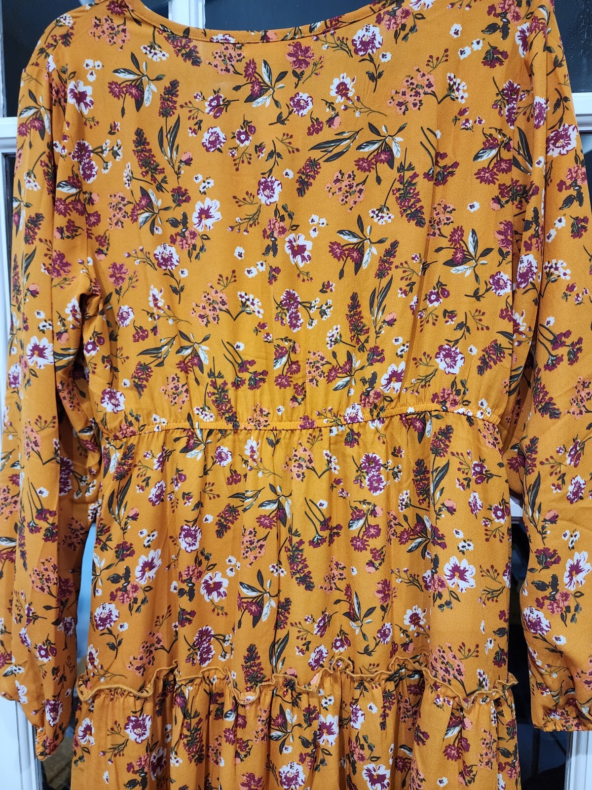 🌼🌷🪻Indigo Soul Peasant Dress Womens Yellow Flowers Size Medium NWT🪻🌷🌼