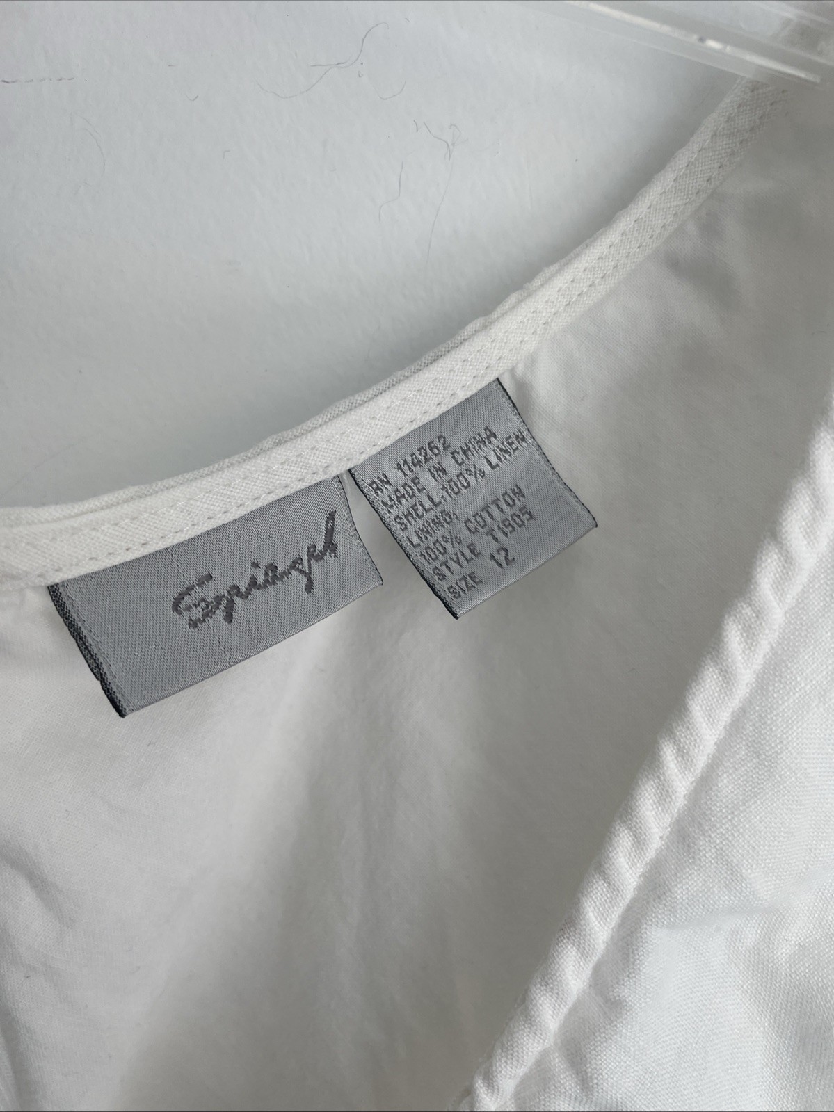 Spiegel White 100% Linen Scoop Neck Maxi Dress Sz 12 Cottagecore Minimalist