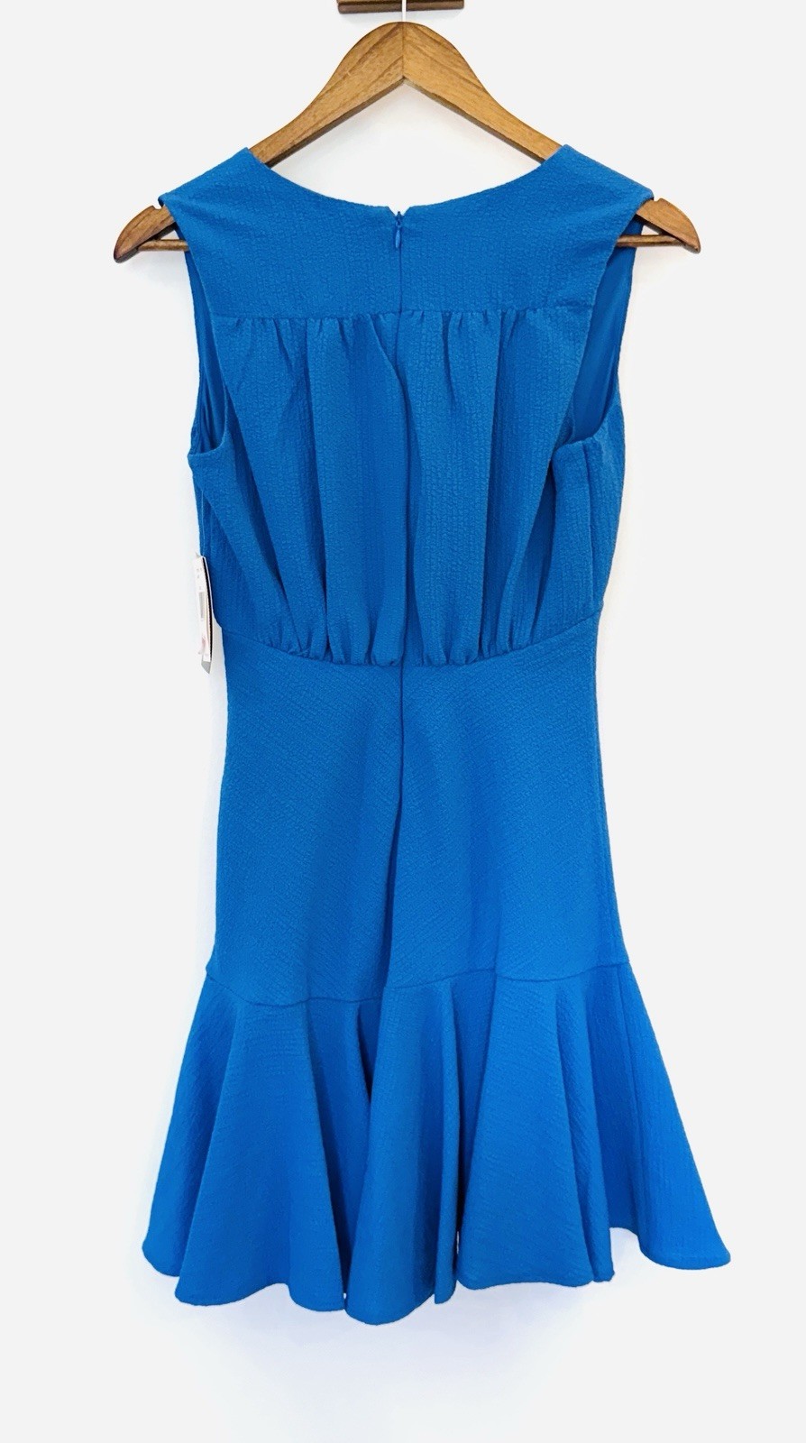 Taylor Dress 6 Party Wedding Nautical Blue Textured Ruffle-Hem Dress #156