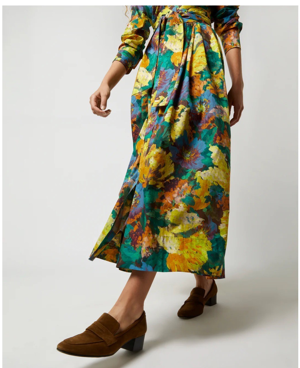 Ann Mashburn S Multi Artists Bouquet Liberty Classic Shirtwaist Maxi Dress NEW