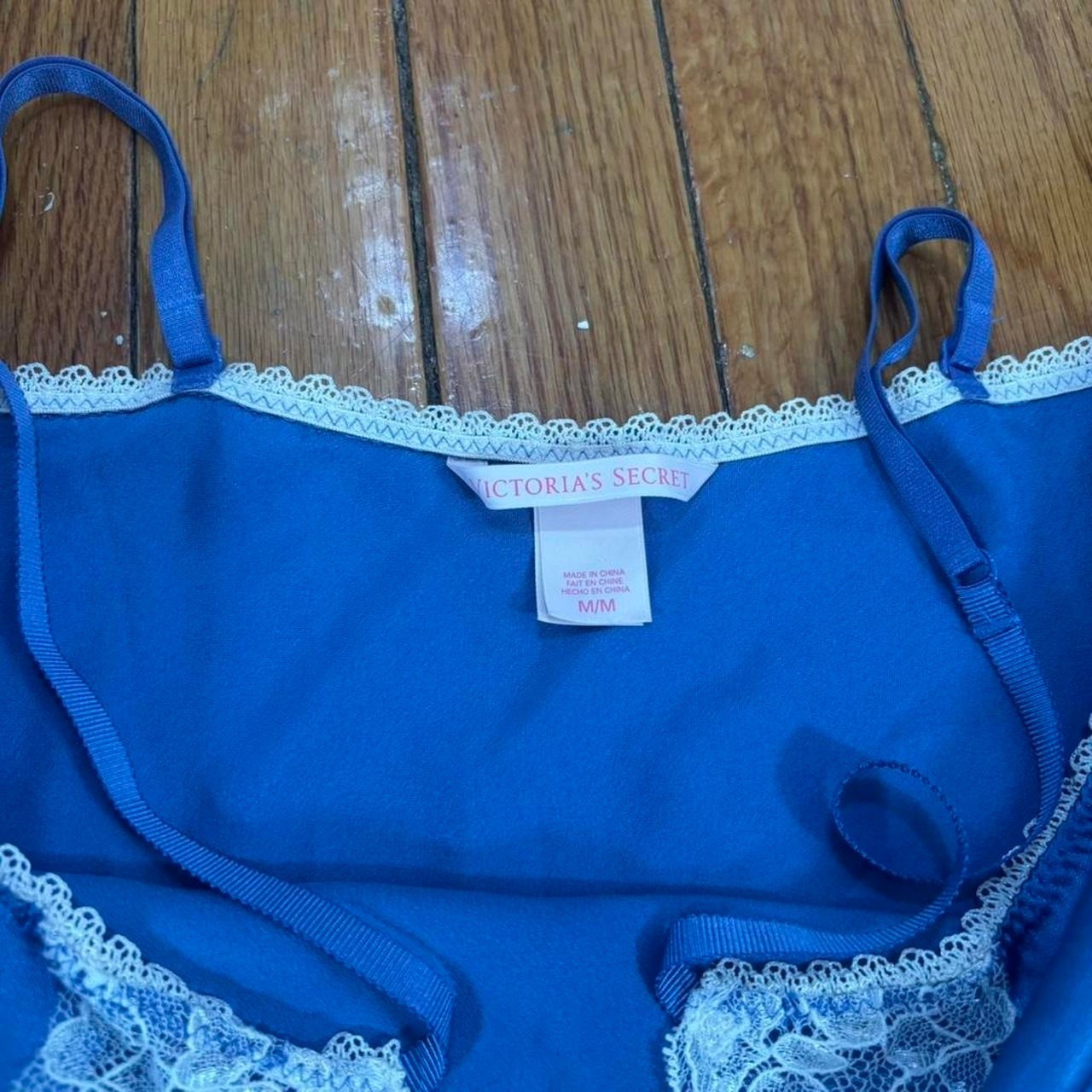 Victoria’s Secret light blue lace slip dress white lace size M