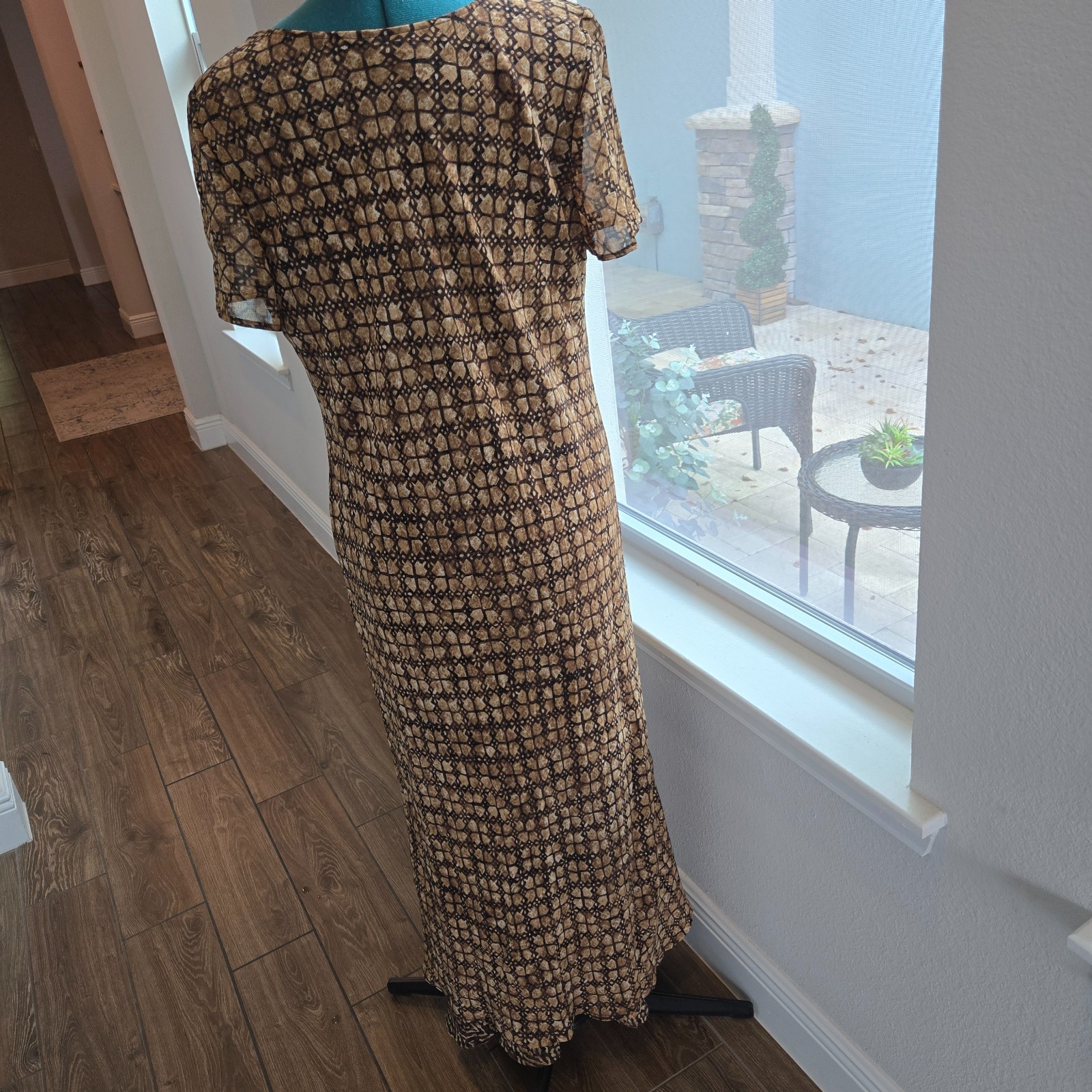 Saint Tropez Womens Maxi Dress Brown and Black Size Medium