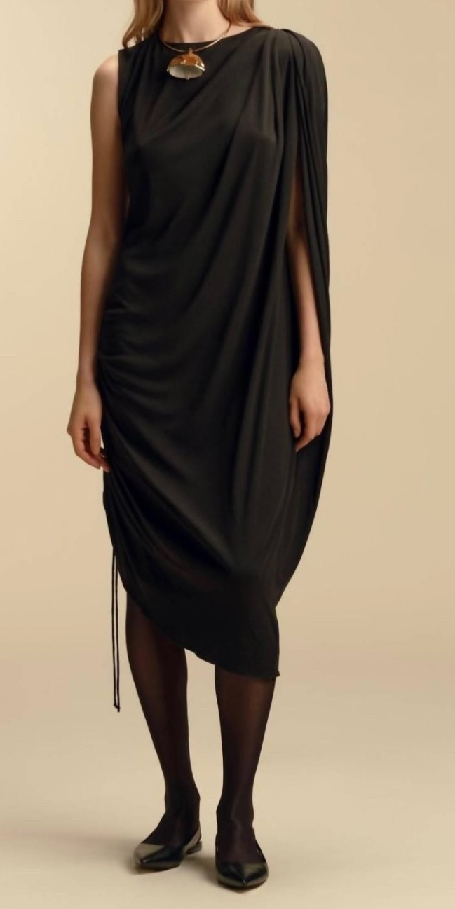 Marina Moscone Bateau Neckline Black Sz 12 MSRP $1250! New w/tag Free Shipping!