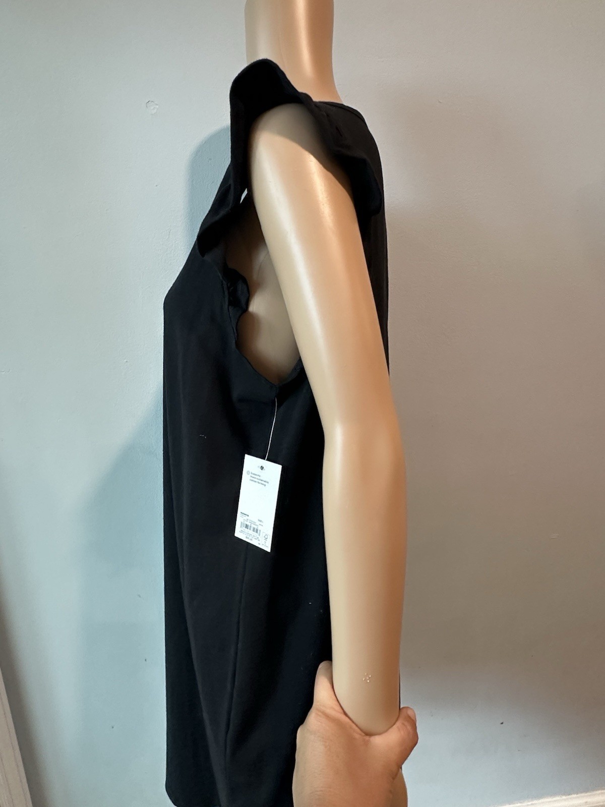 Sonoma Goods For Life black knit shift dress ruffle flutter sleeve Size L