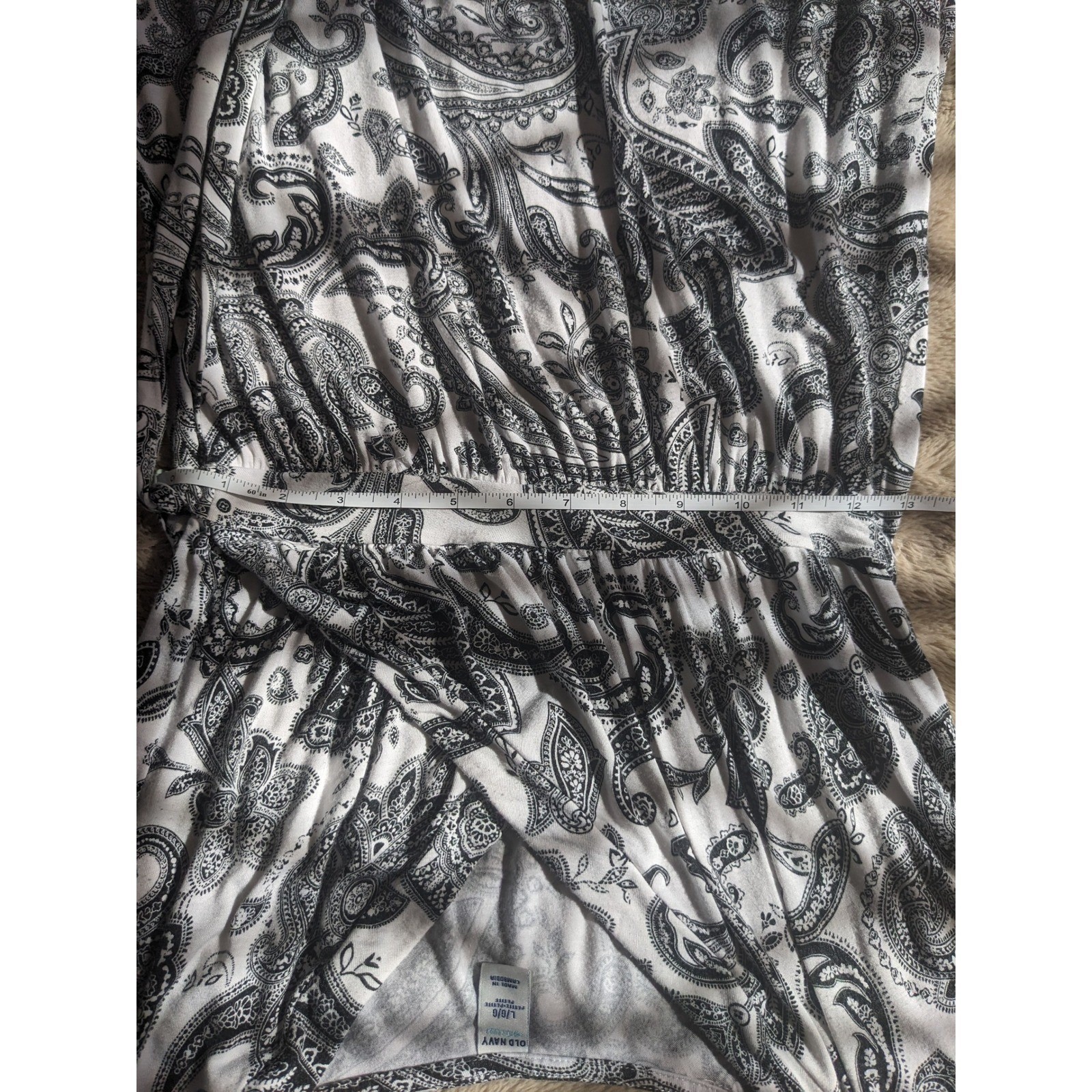 Old Navy Womens Black White Paisley Sleeveless Wrap Maxi Dress Large Petite