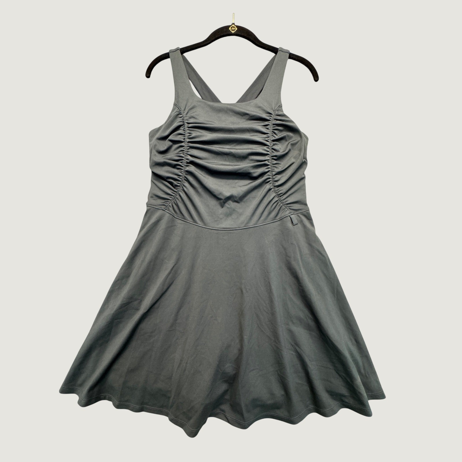 NEW Girlfriend Collective Active Dress Black Womens Large Ruched Pockets Sporty