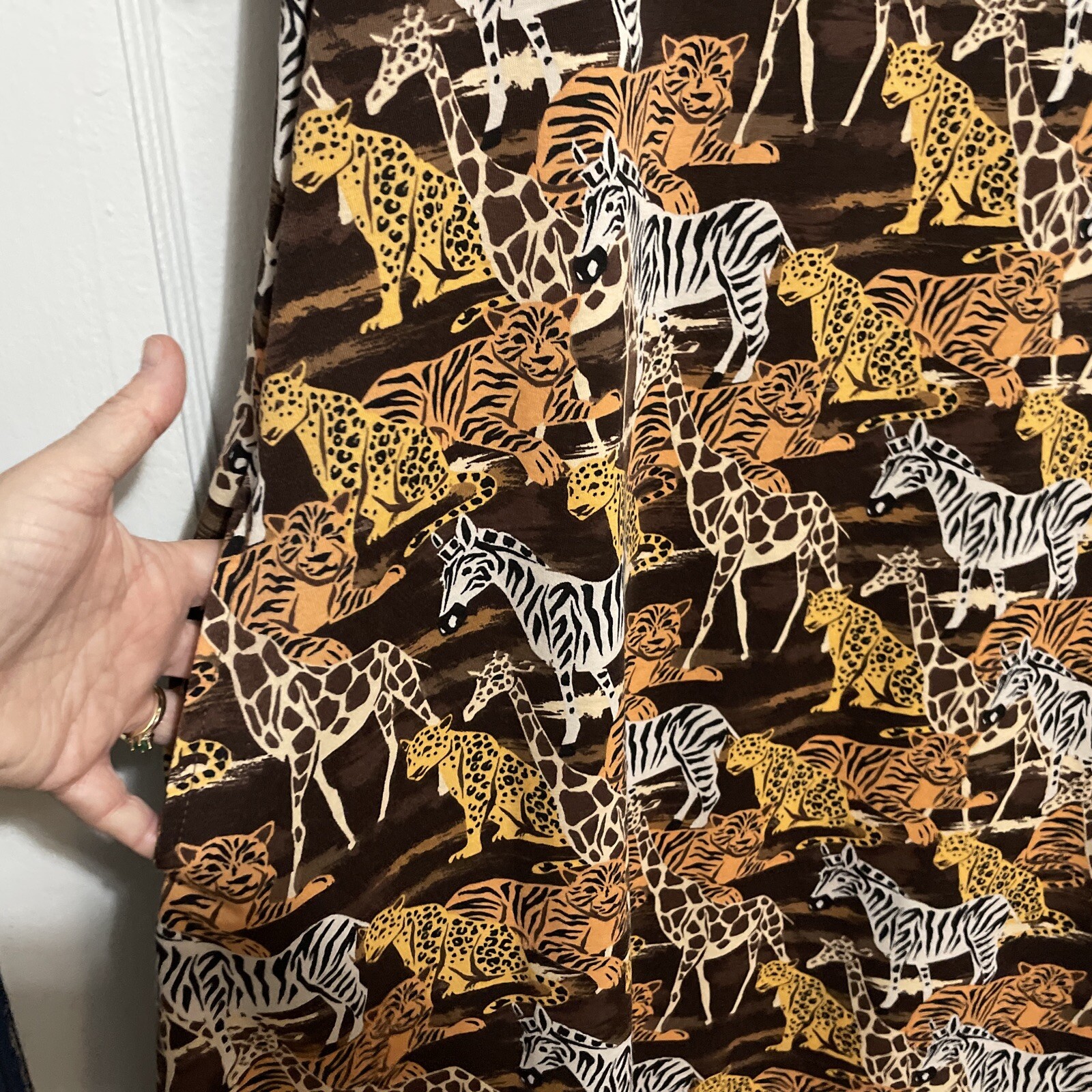 NWOT LuLaRoe JESSIE Medium Jungle Animal Print Zebra Giraffe Dress Side Pockets
