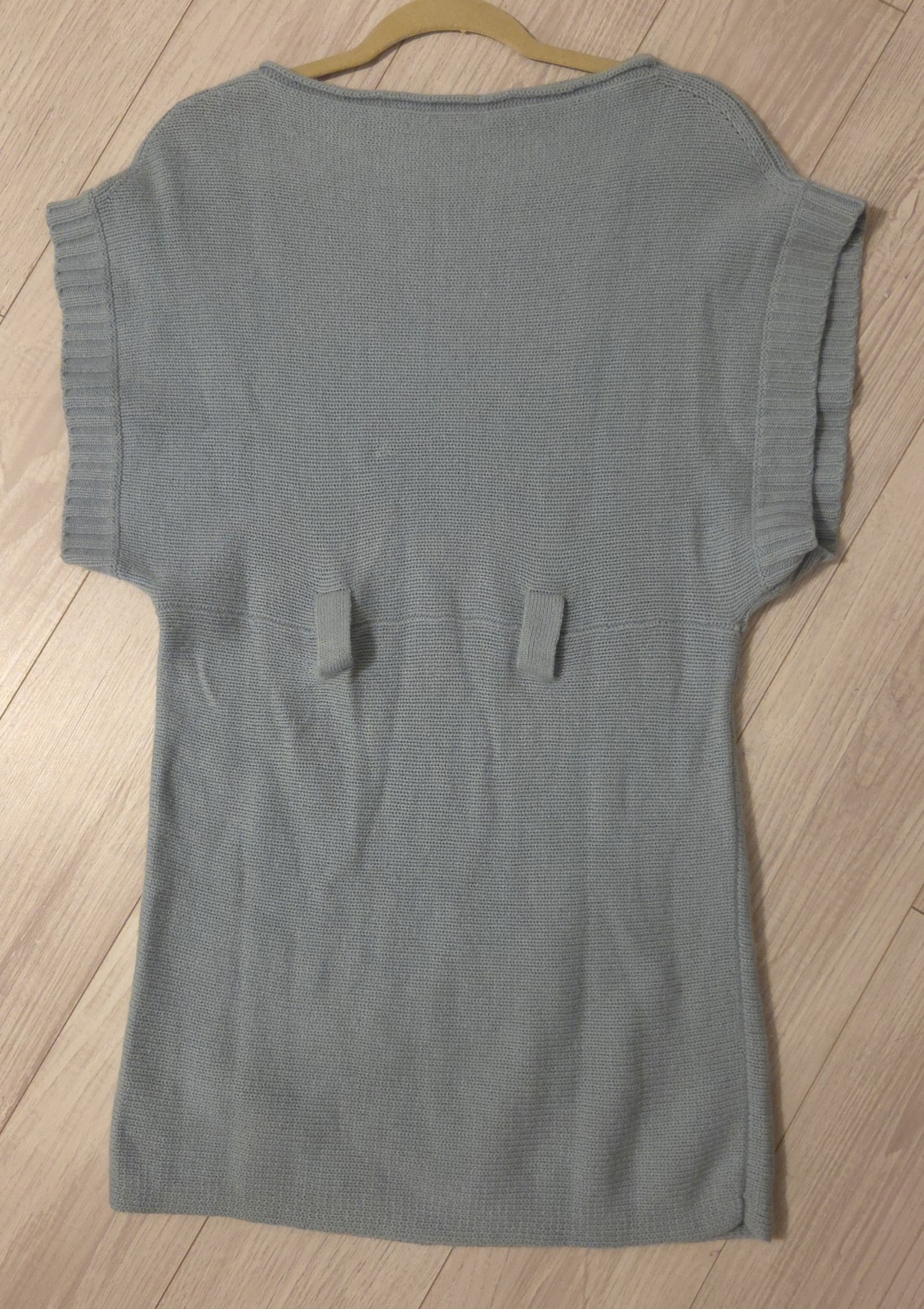 Marilyn Moore Cashmere Blend Mini Sweater Dress Sleeveless Size Small Pale Blue