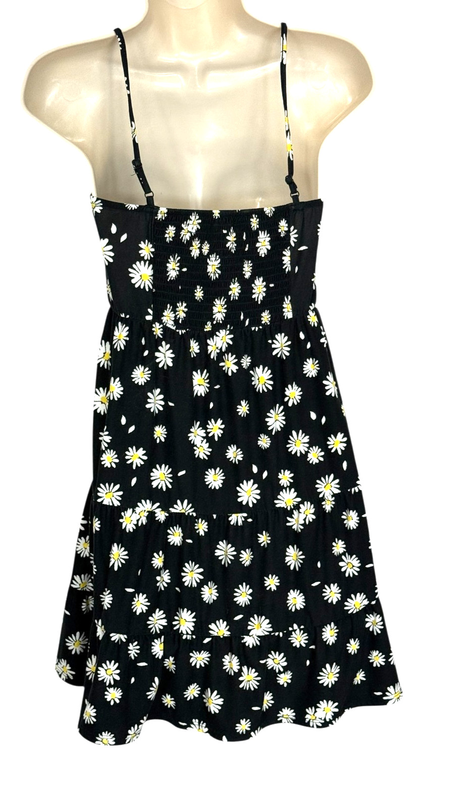NOBO micro mini dress sz 3/5 dark daisy print stretch Y2K 90’s babydoll fairy.