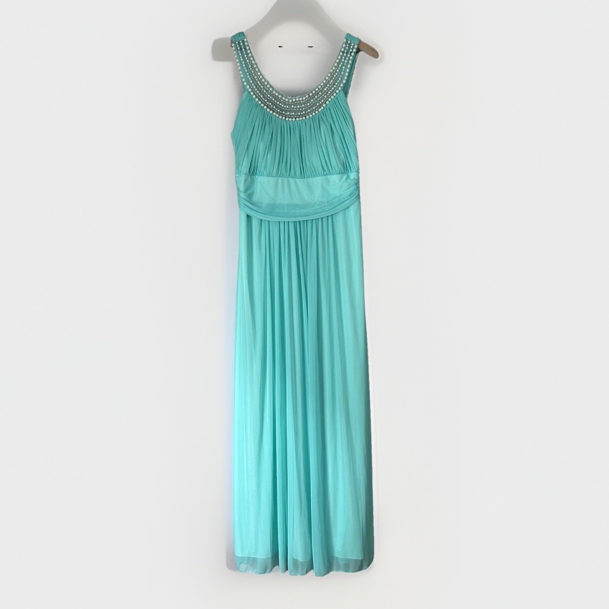 NWT Eureka Women’s Beaded Gown XL Turquoise Formal Prom Wedding Maxi Dress