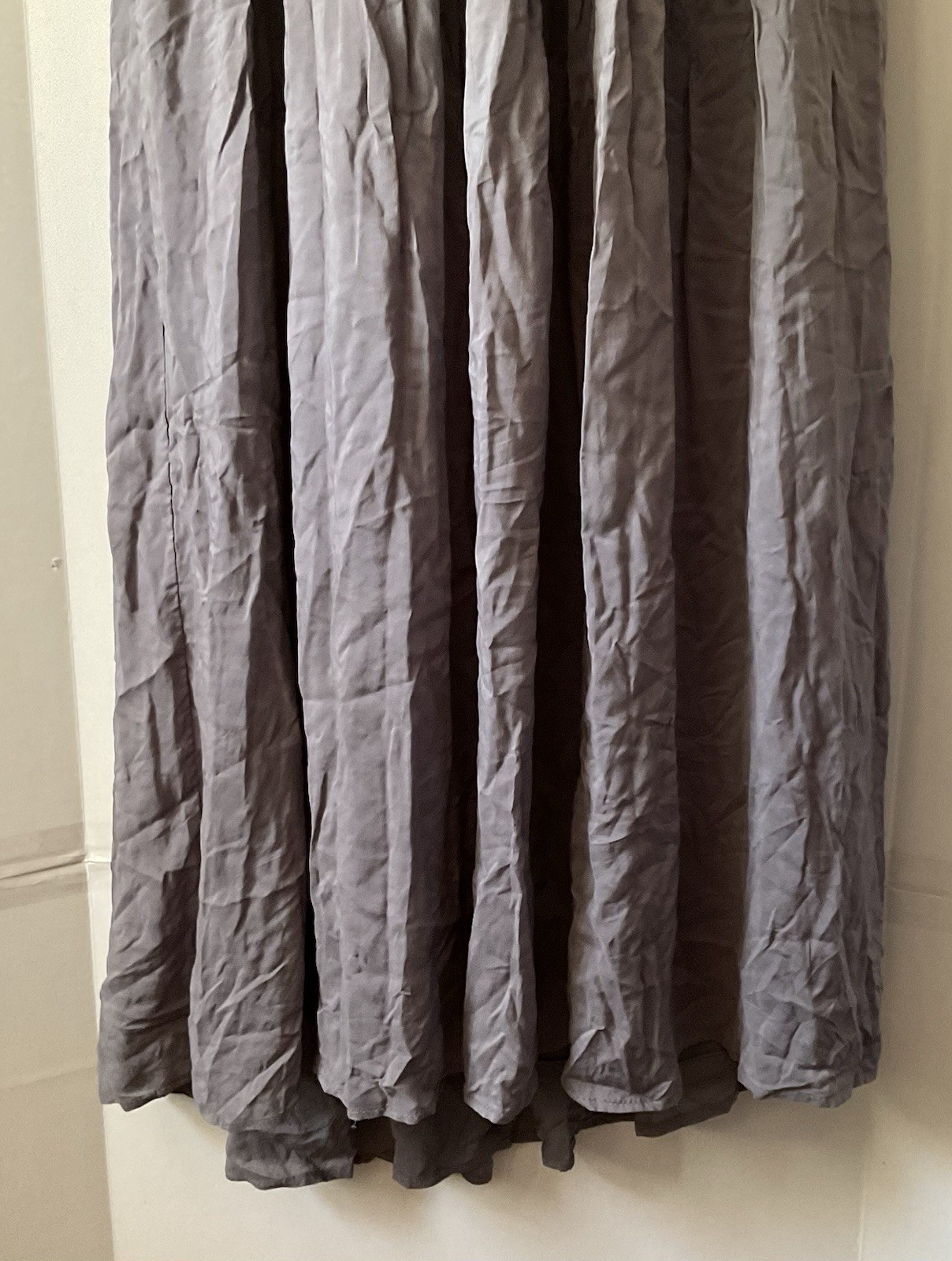 WISHLIST Maxi Dress Large Gauzy Gray BOHO Flowing Crochet Fairy Empire Waist