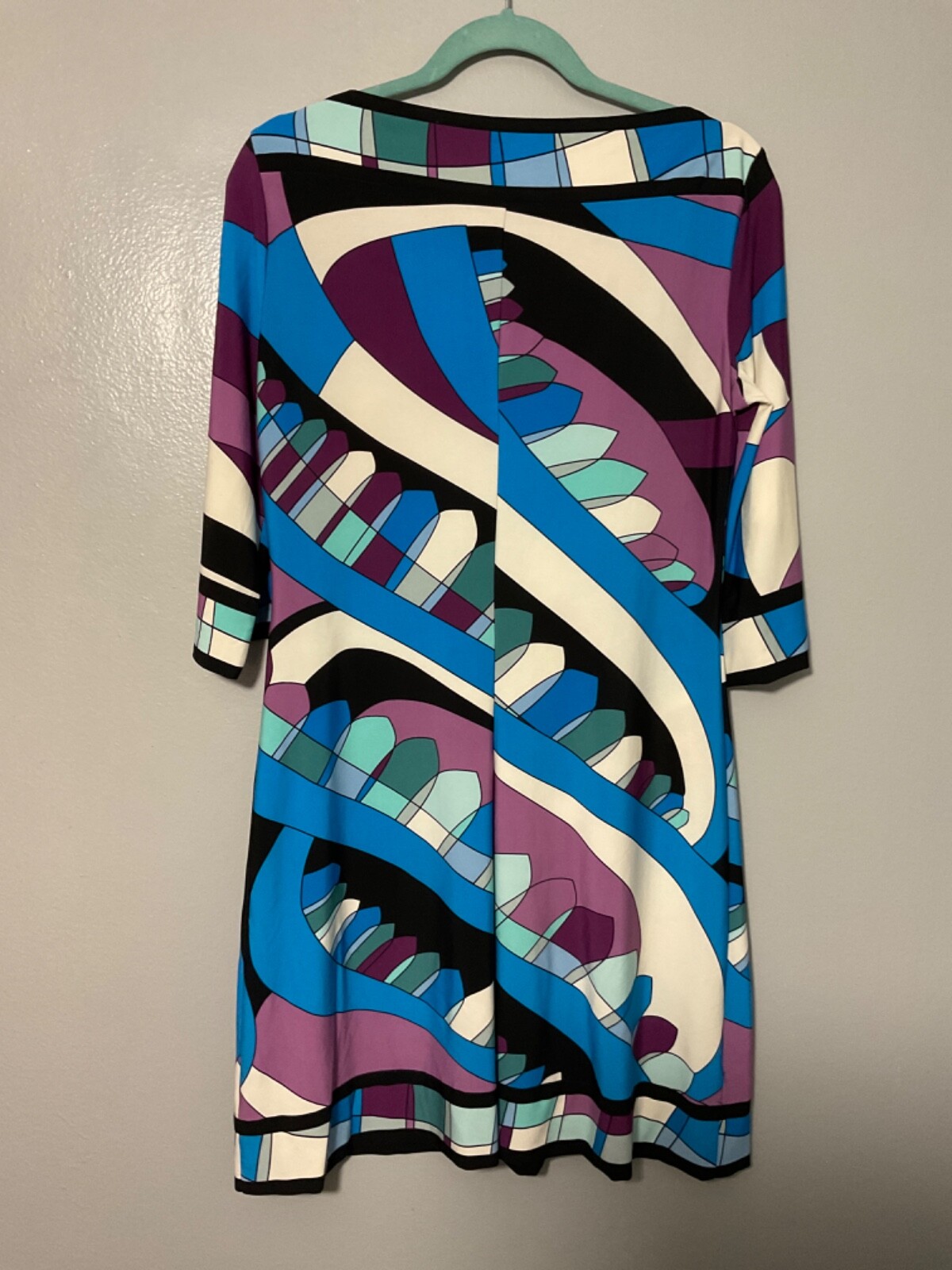 Donna Morgan Dress Size 8 Multi Color Machine Wash 3/4 Sleeve 95% Polyester