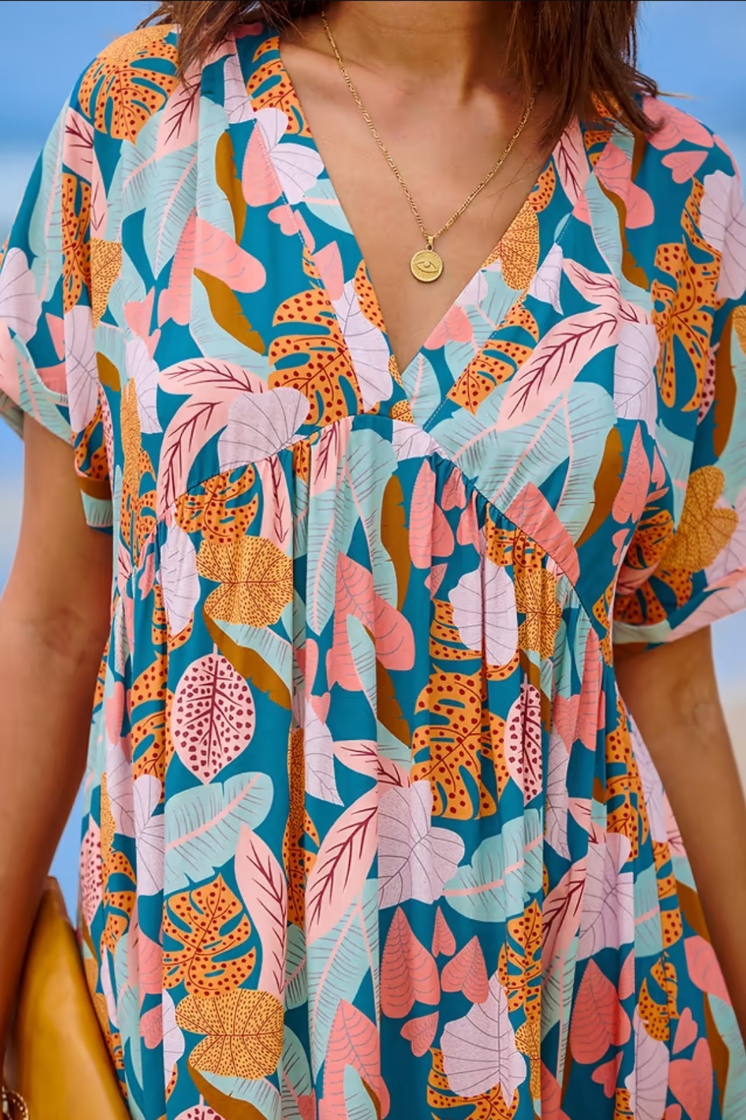 Women’s Cupshe Soft Tropics Short Sleeve Mini Dress Size Large