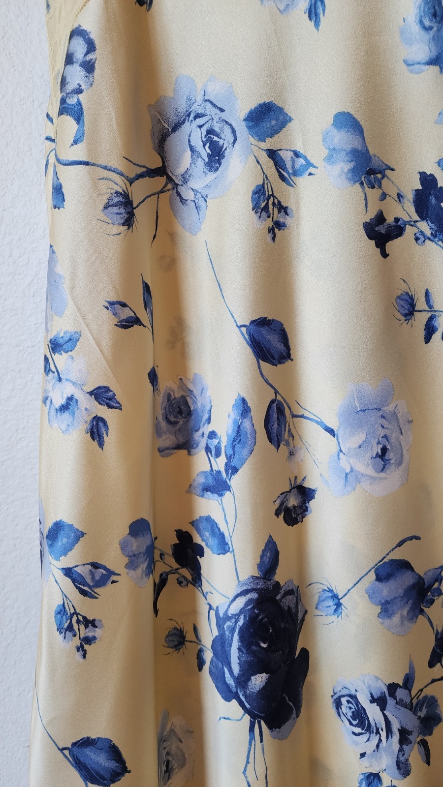 New Anthro Maxi Dress Size Small Yellow Satin Floral Coquette Wedding Romantic