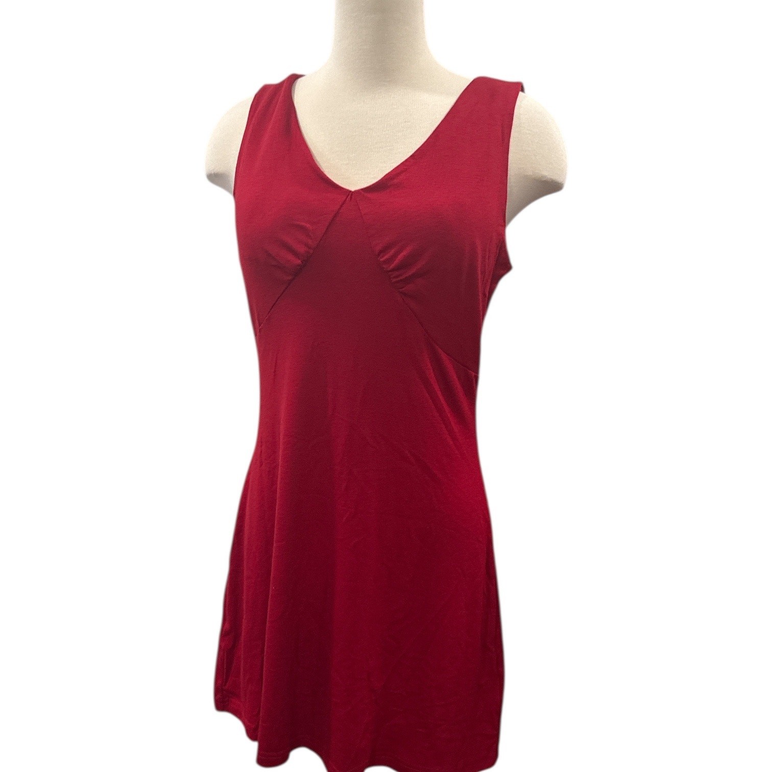 NEW Red Sleeveless Dress V Neck Women’s Medium Stretch Fit