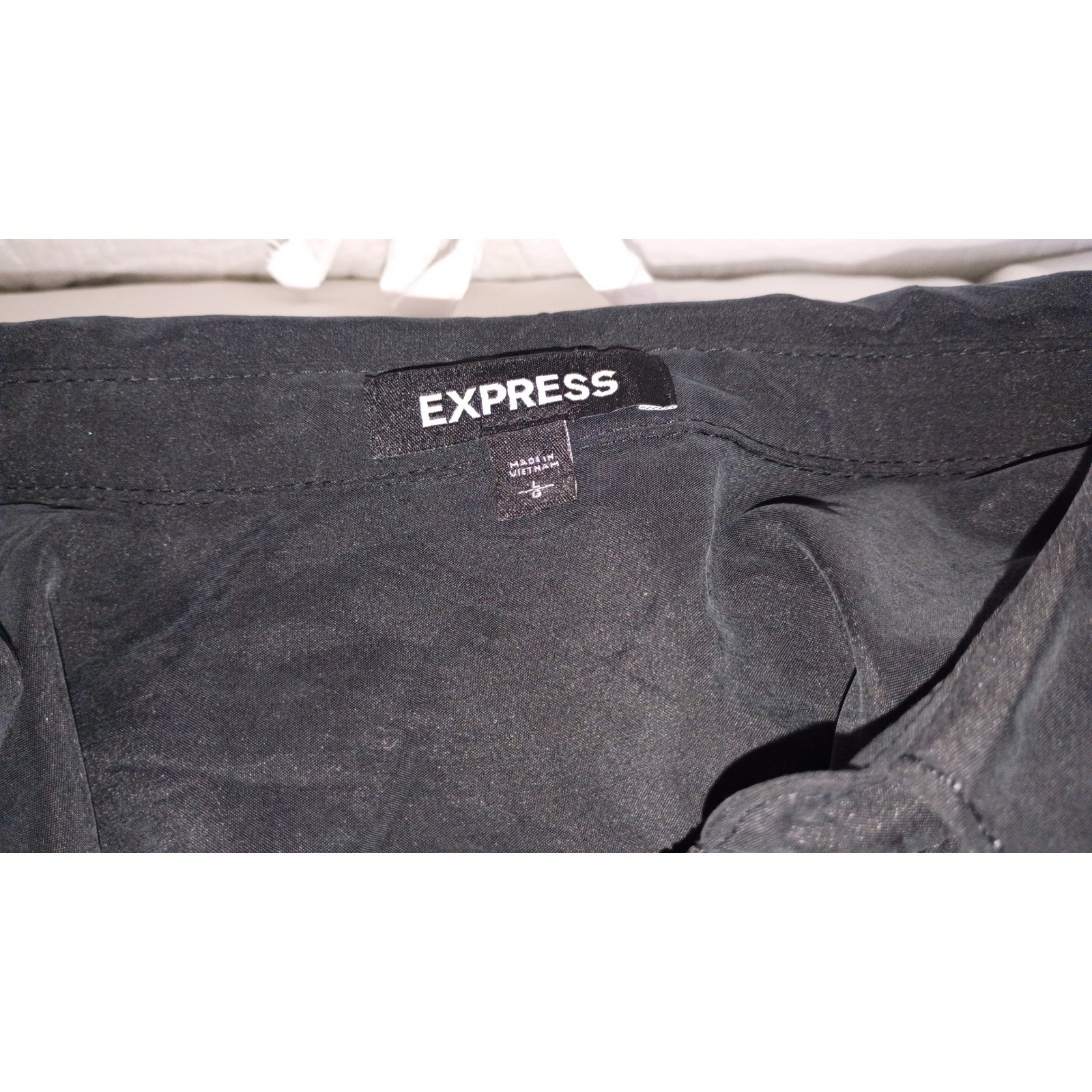 Express Black Zip Front Utility Shirt Dress Cap Sleeve Elastic Waist Small
