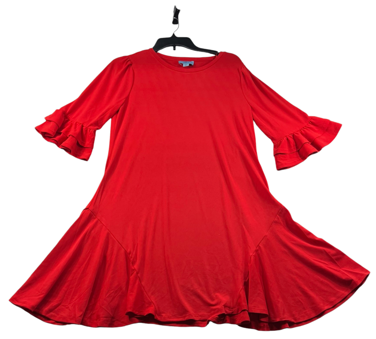 CeCe Dress Womens Size Medium Red 3/4 Bell Sleeve Stretch New
