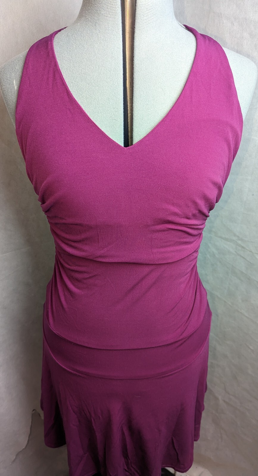 Jodi Kristopher Size M See Measurements Burgundy Tie Behind Neck Swing Dress