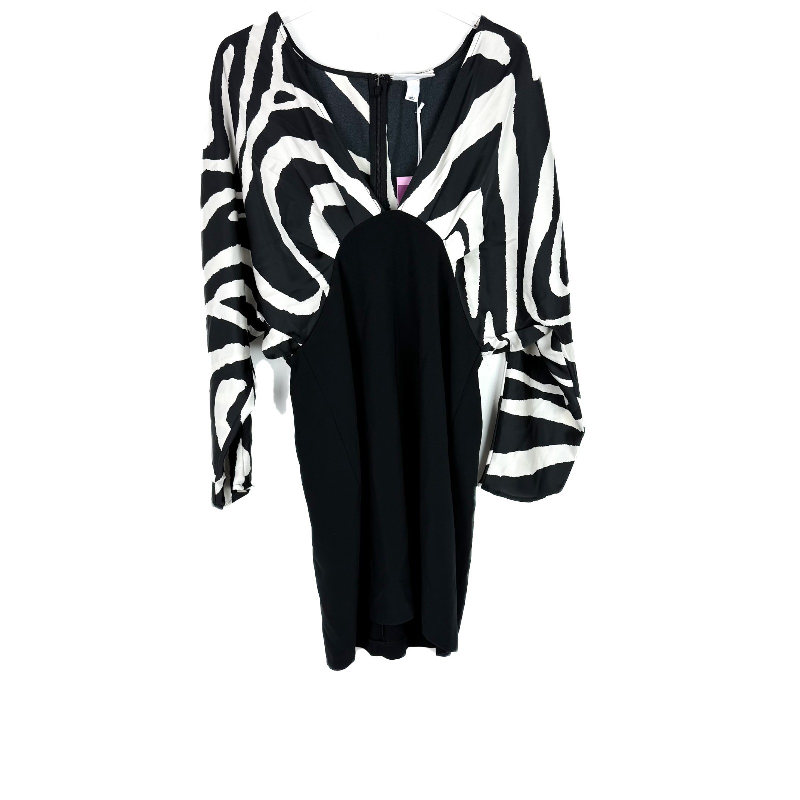 NWT Sergio Hudson x Target Zebra Print Mini Dress Black Ebony Size Large L NEW