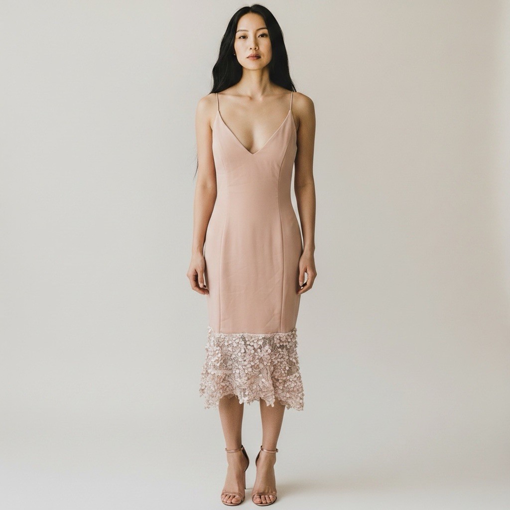 Maria Bianca Nero Pink Milly Lace Midi Dress Size 4 Flounce Hem