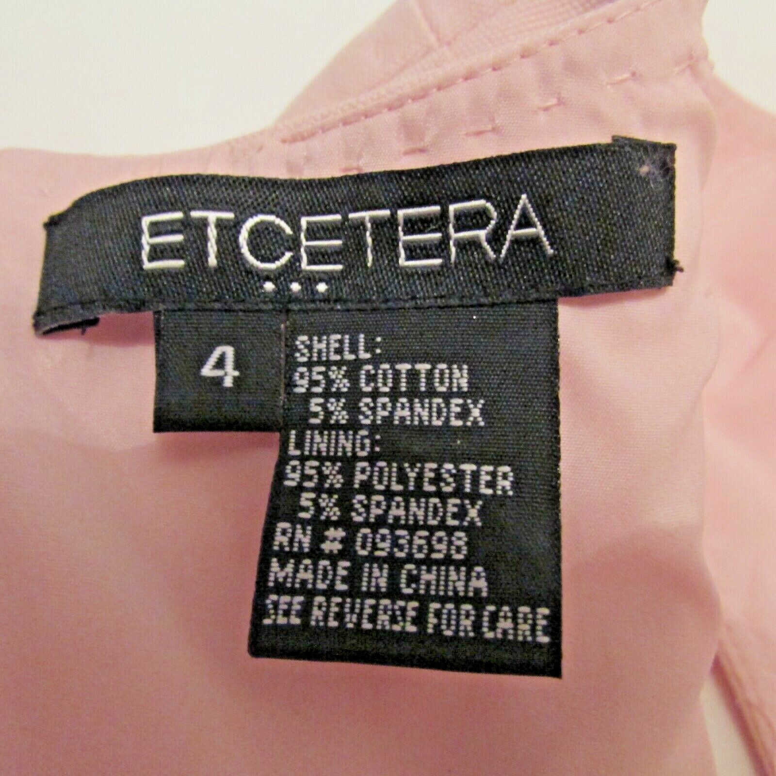 Etcetera Pink Cotton Spandex Sleeveless Office Casual Knee Length Sheath Dress 4