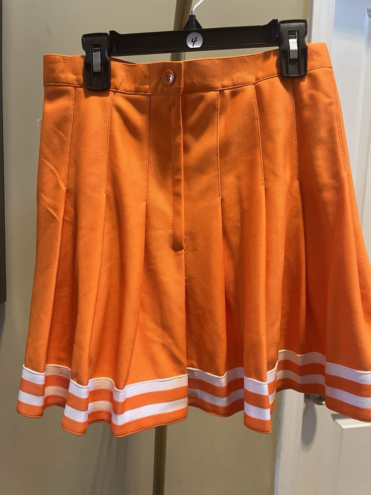 Clemson Pleated Orange/White Skirt Tiger Print Logo, Polyester
