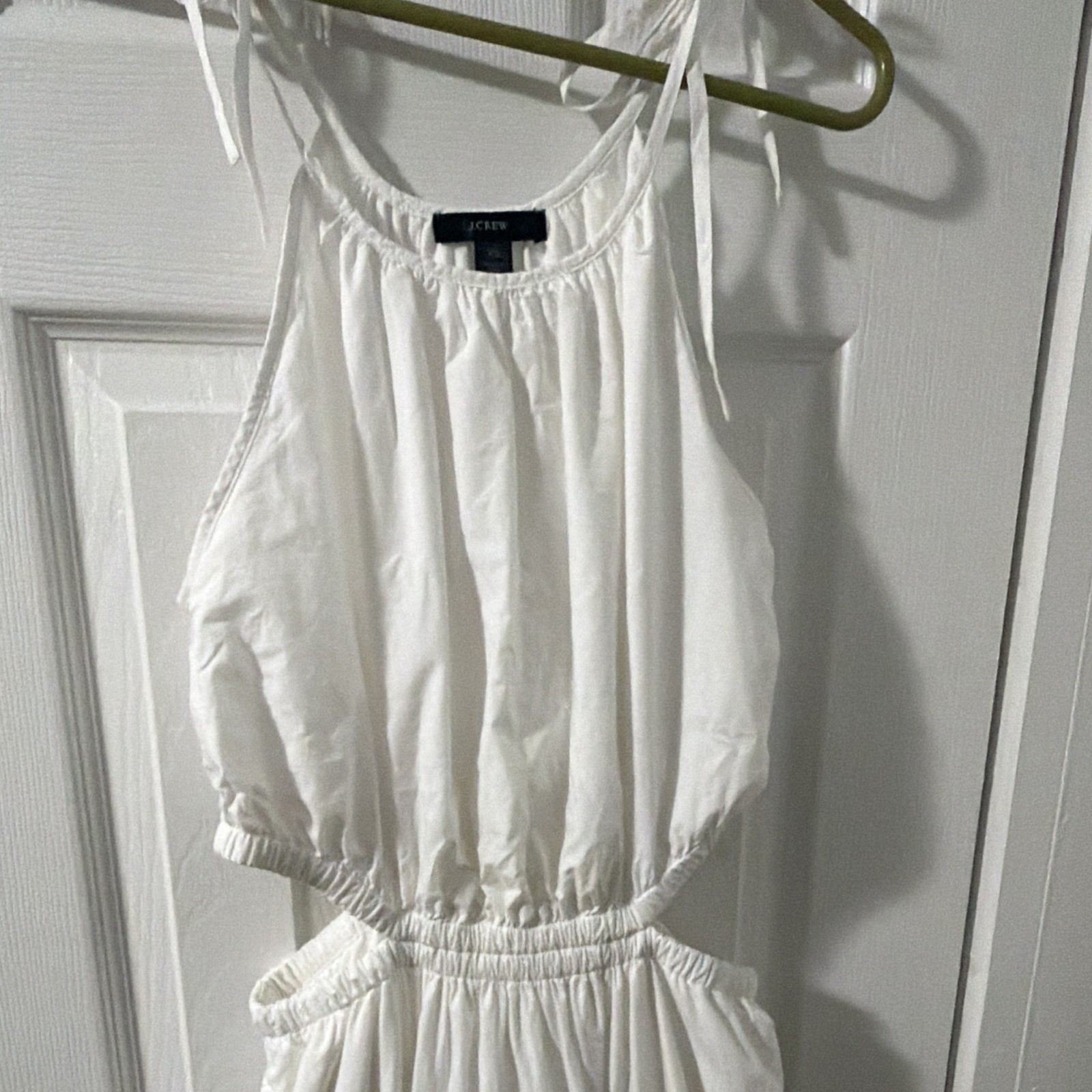 J.CREW White Solid Strappy Sleeveless Tiered Ruffle Tie Pullover Midi XS