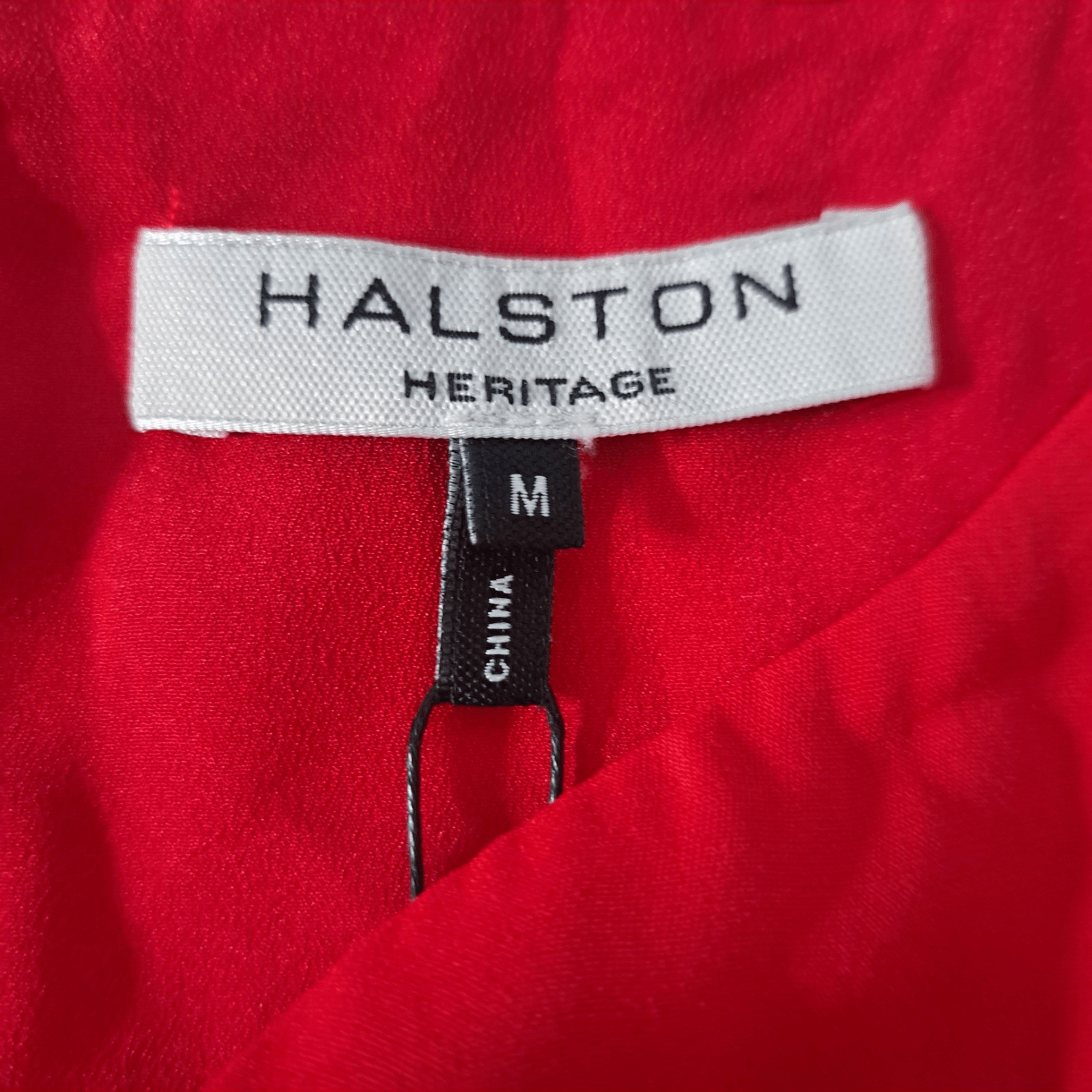 Halston Heritage Silk Blend Bateau Neckline Scarlet Red Medium NWT